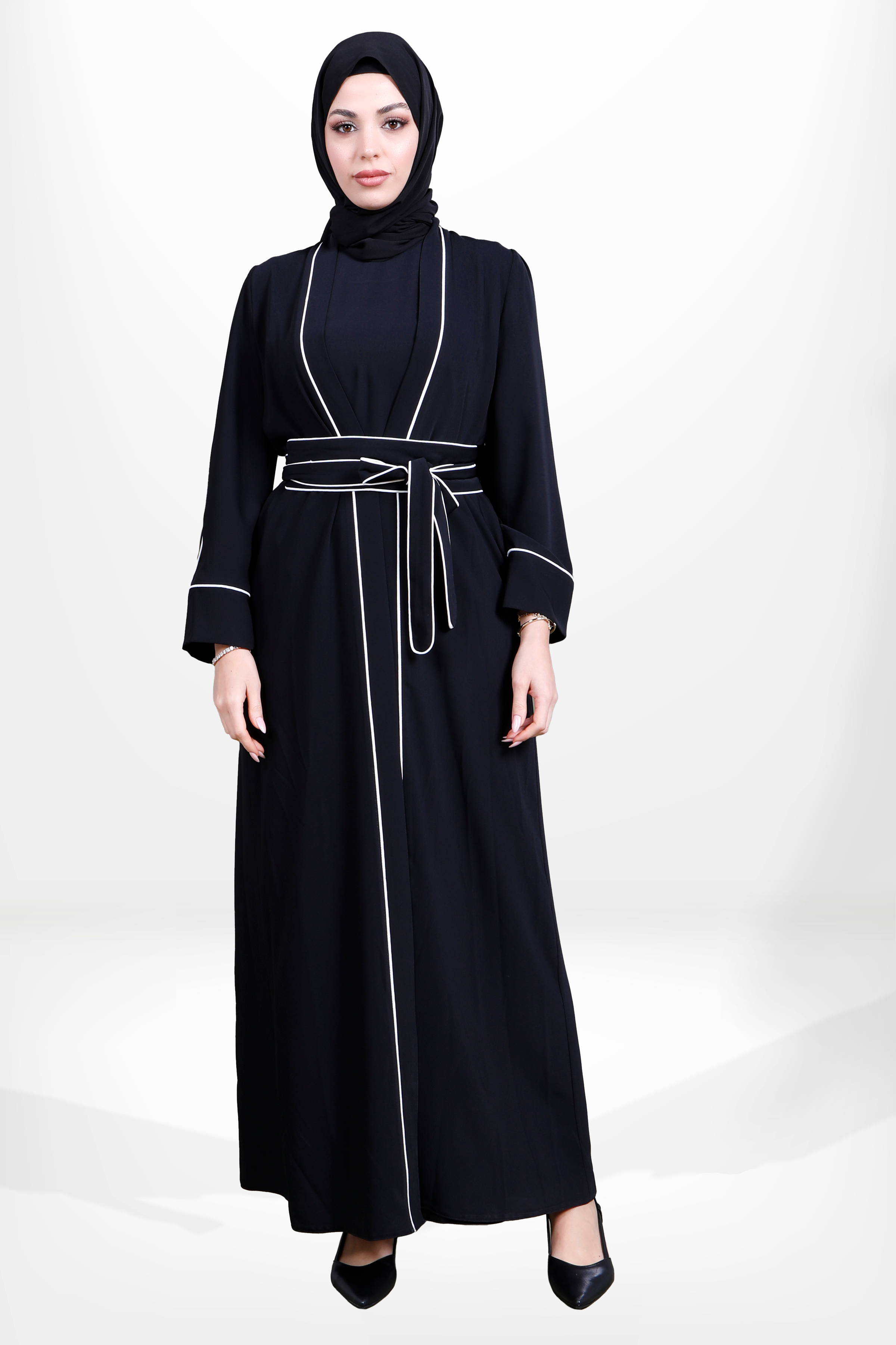 Beyza-3863 ABAYA TAKIM SİYAH