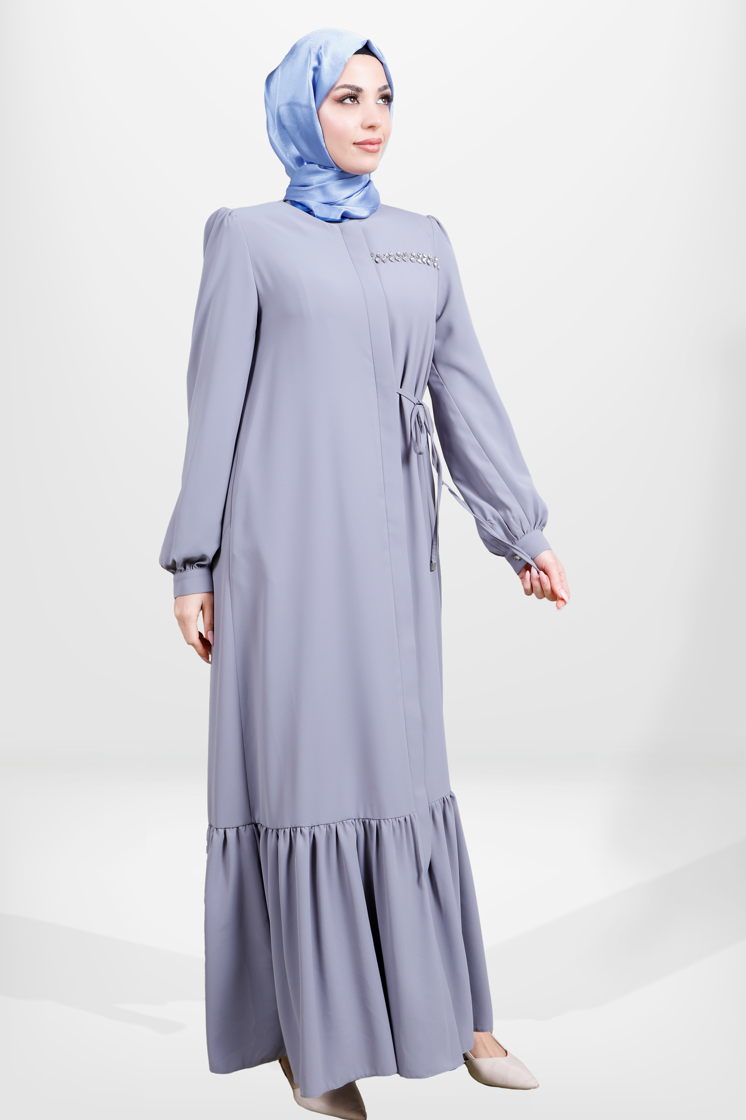 Beyza-3877 FERACE GRİ