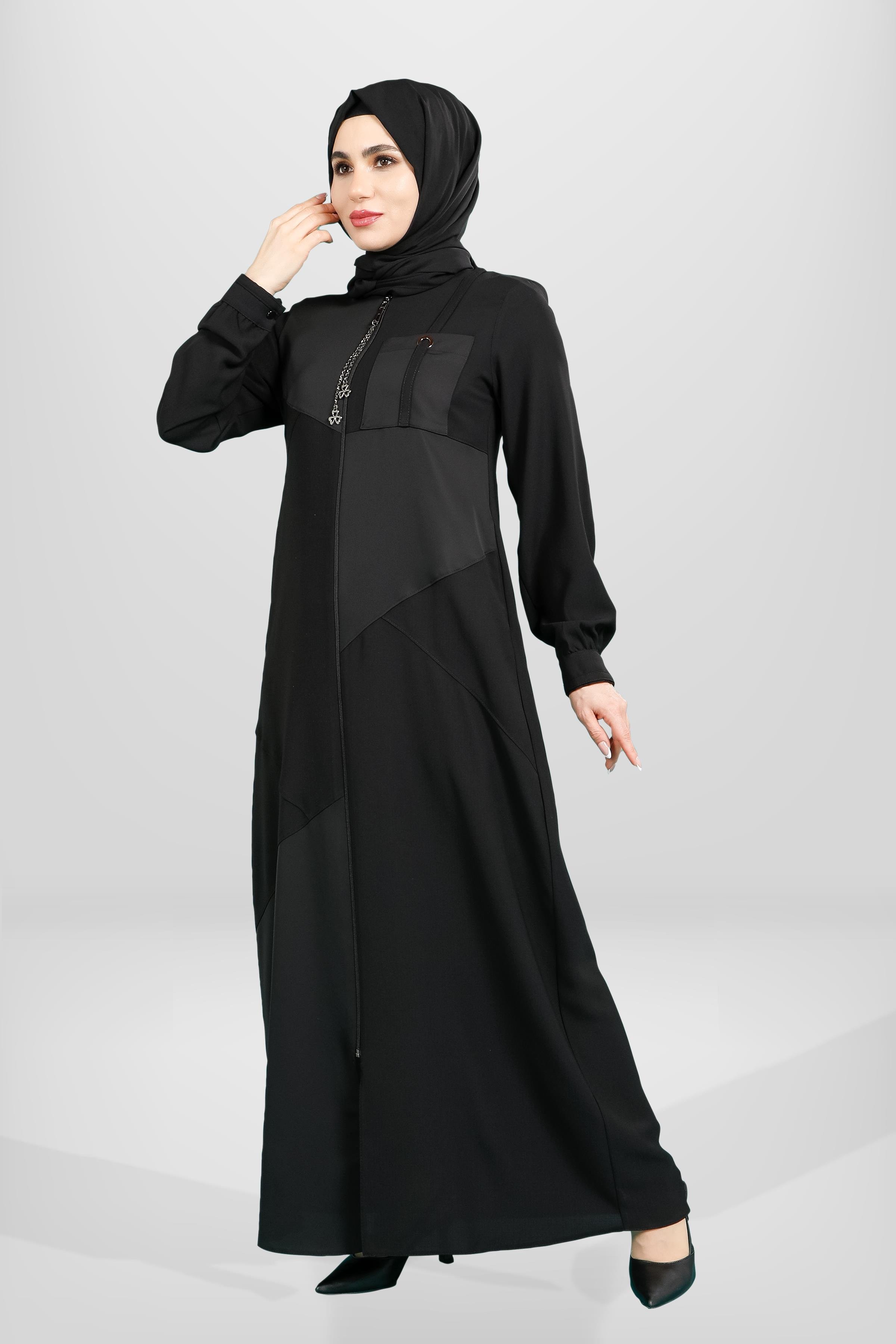 Beyza-3901 FERACE ŞERİTLİ SİYAH