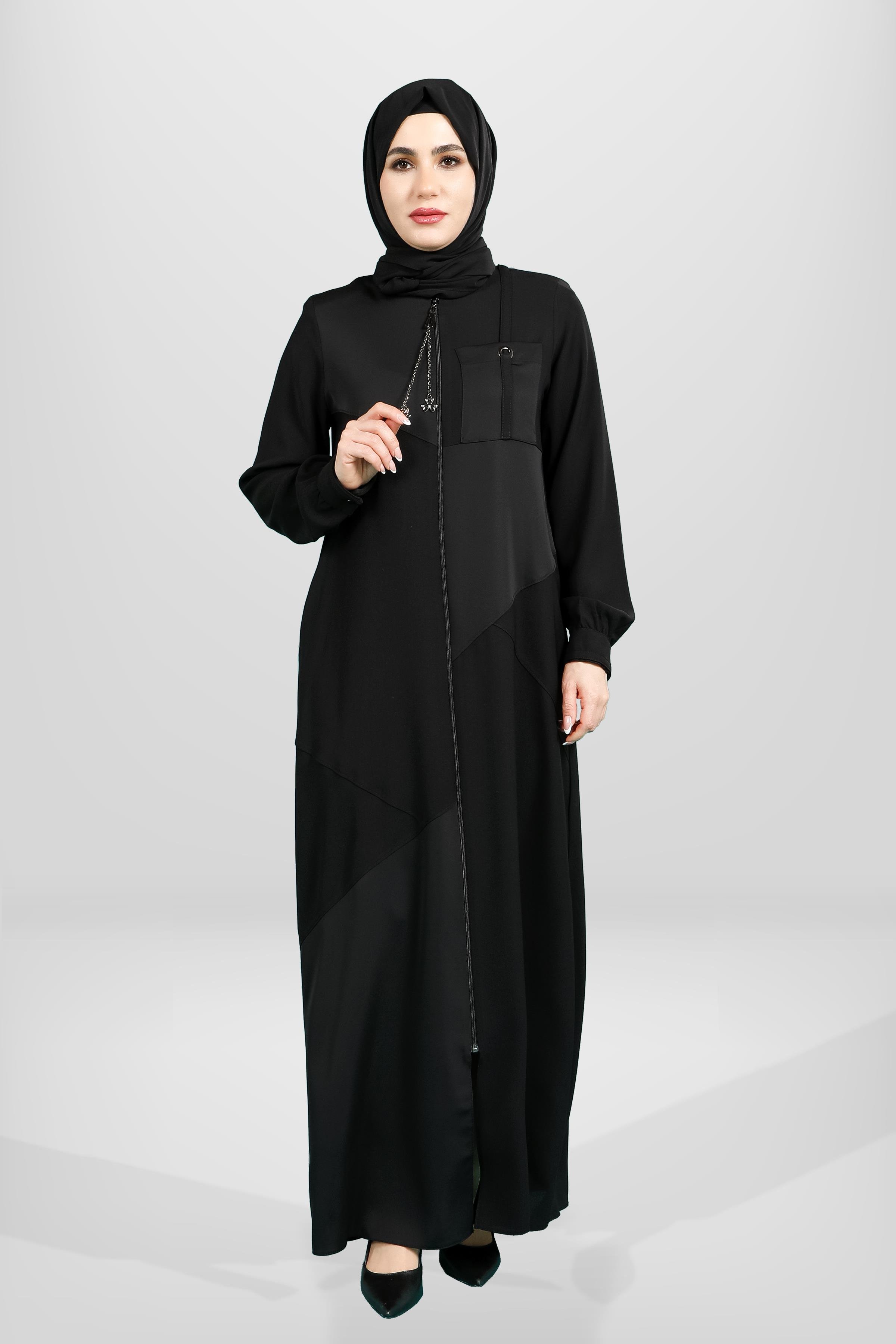 Beyza-3901 FERACE ŞERİTLİ SİYAH