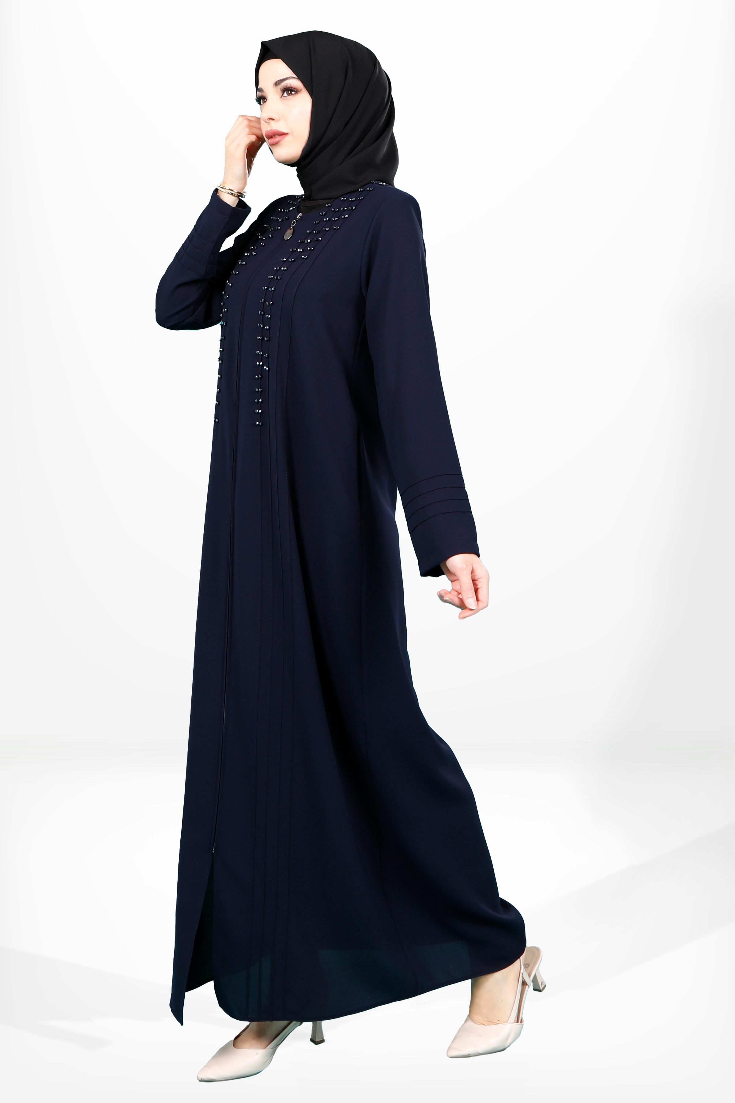 Beyza-3955 FERACE BONCUKLU LACİVERT