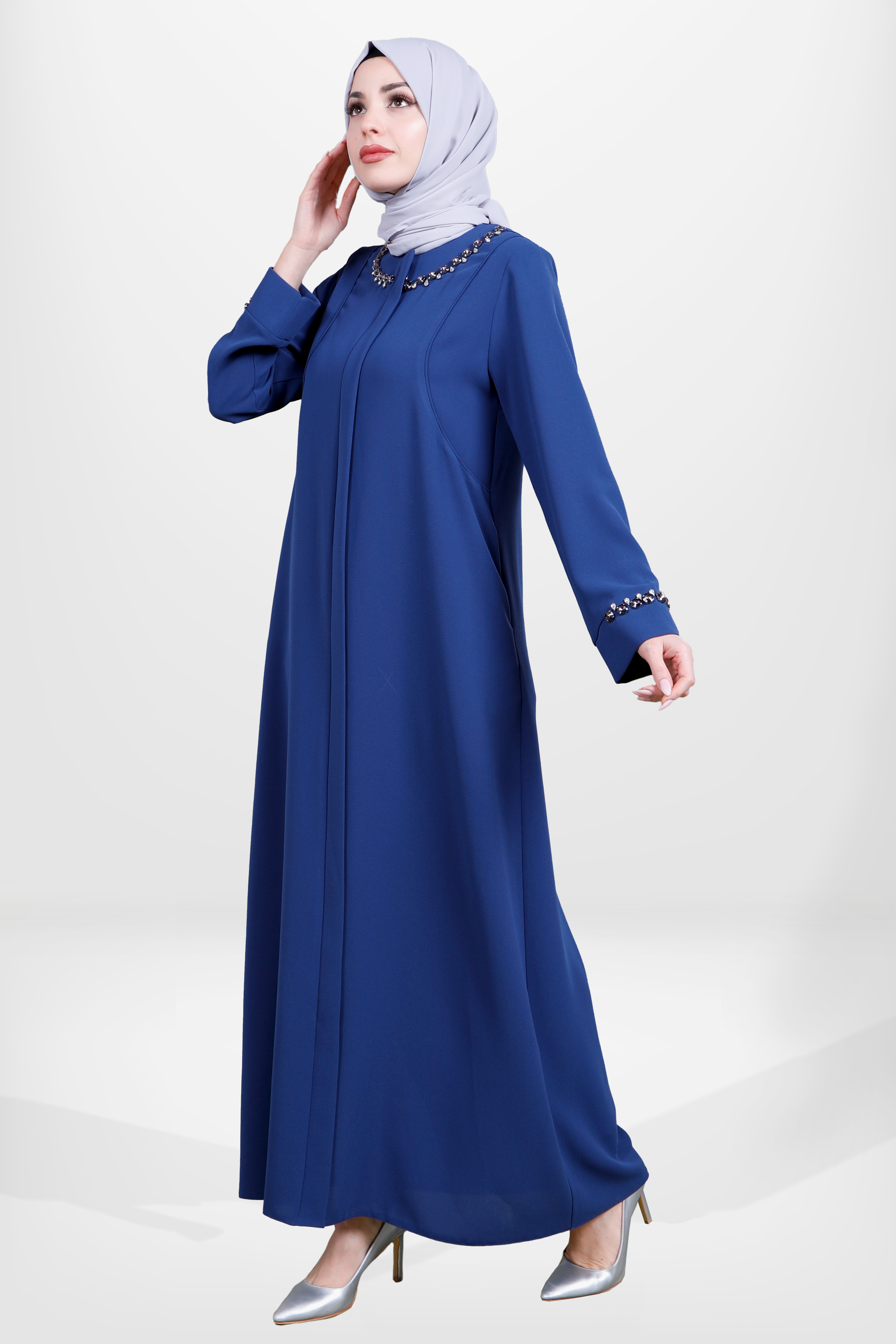 Beyza-3958 FERACE İŞLEMELİ İNDİGO