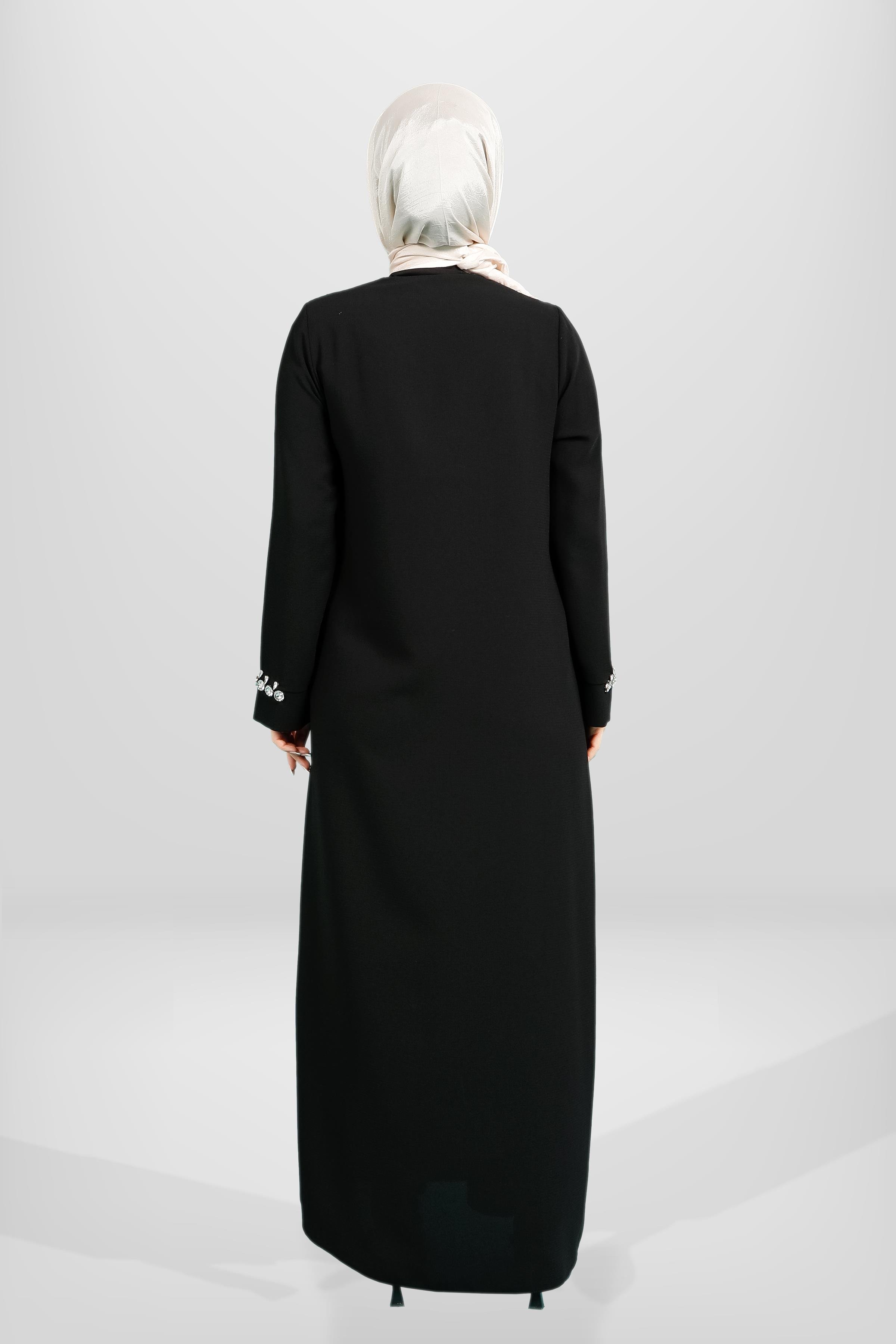 Beyza-3958 FERACE İŞLEMELİ SİYAH