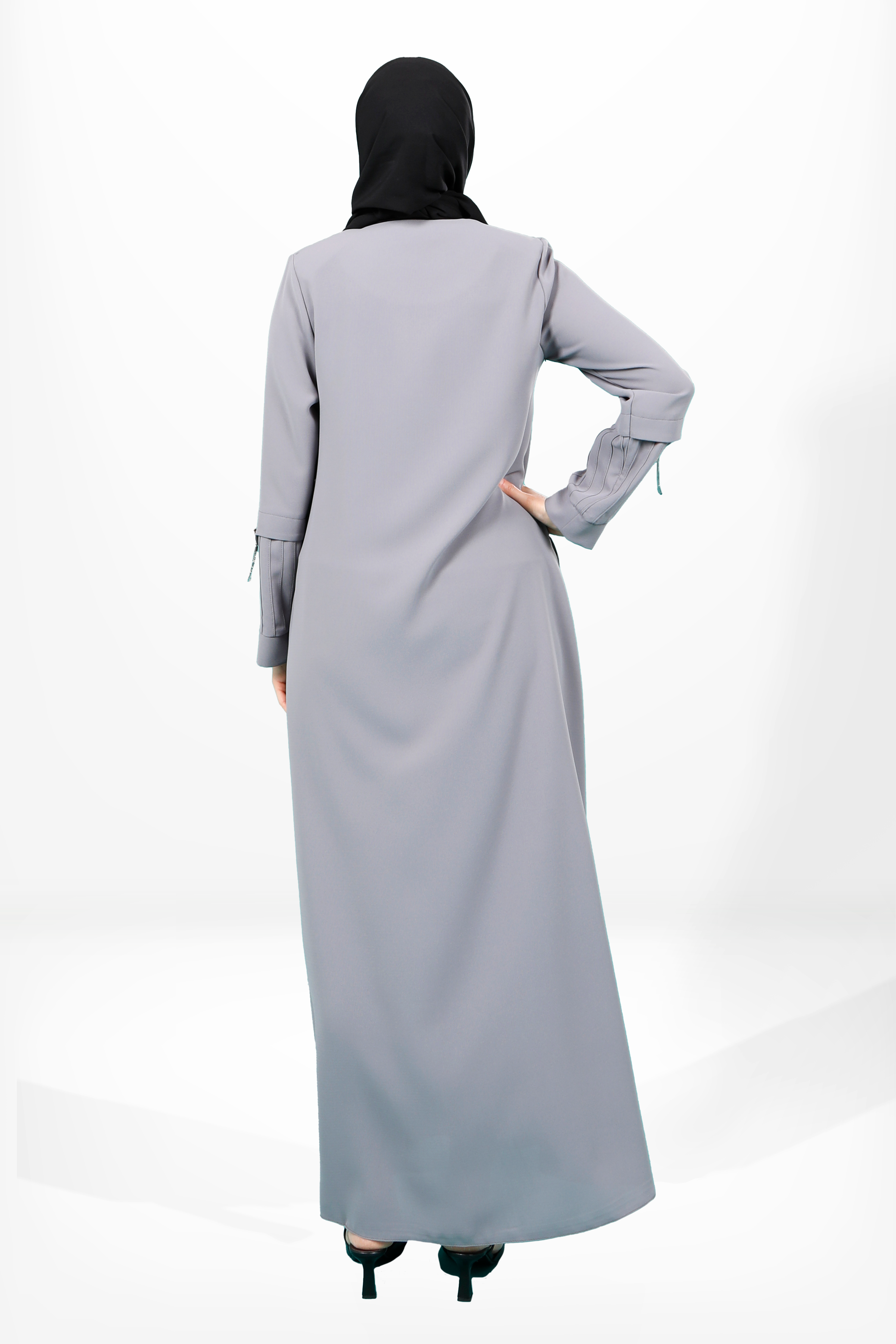 Beyza-3970 FERACE NERVÜRLÜ GRİ