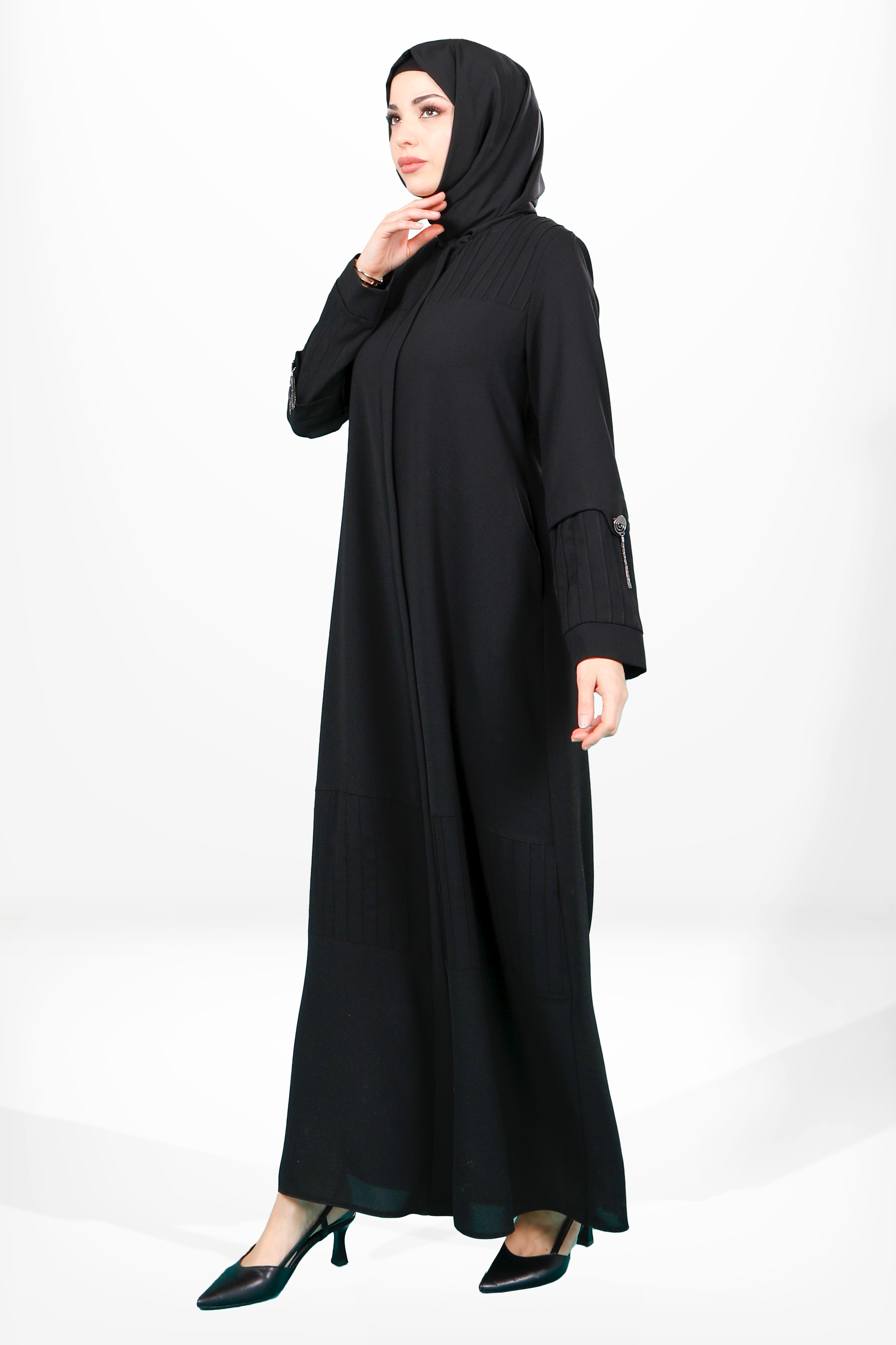 Beyza-3970 FERACE NERVÜRLÜ SİYAH