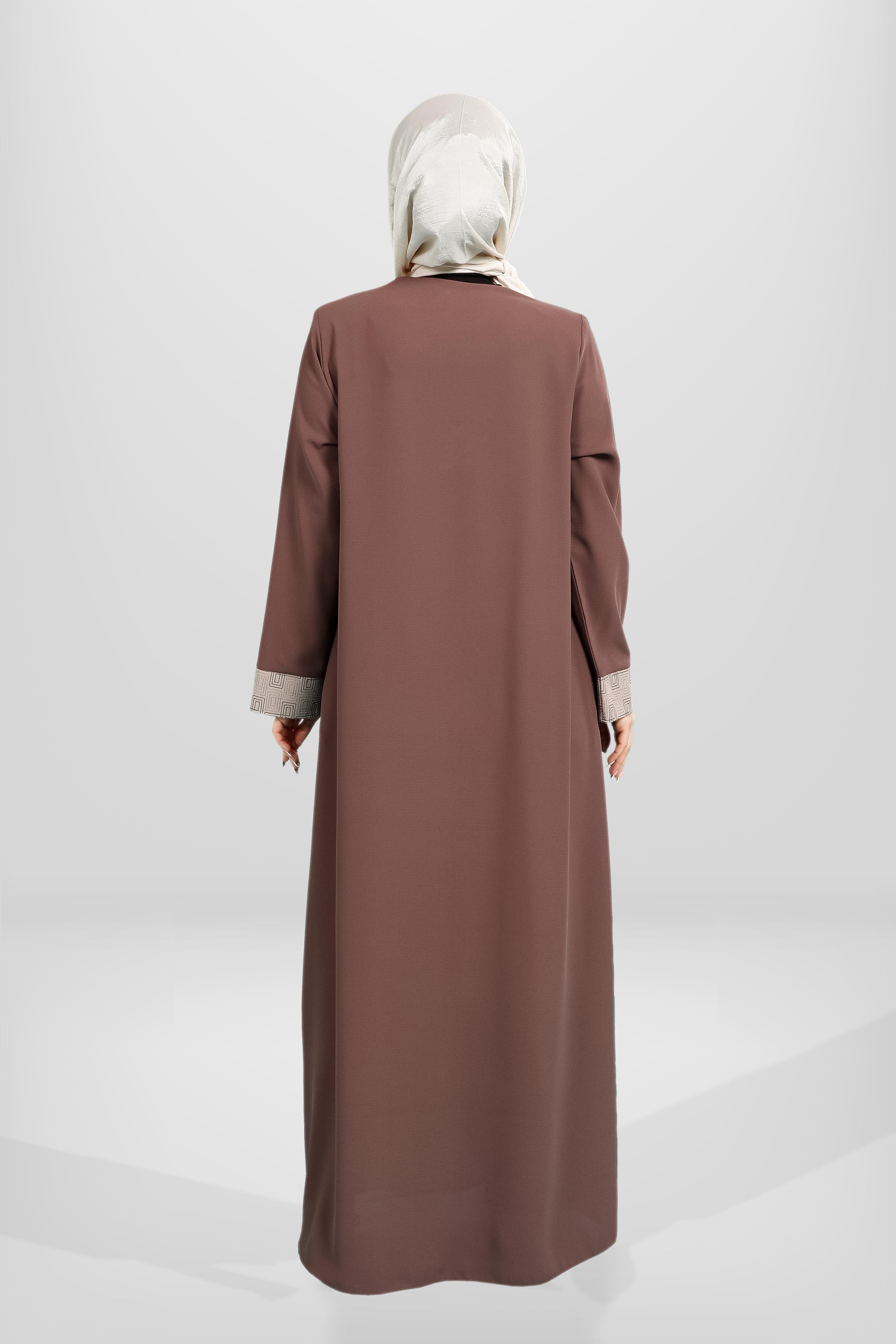 Beyza-3972 FERACE MANŞETLİ KAHVE