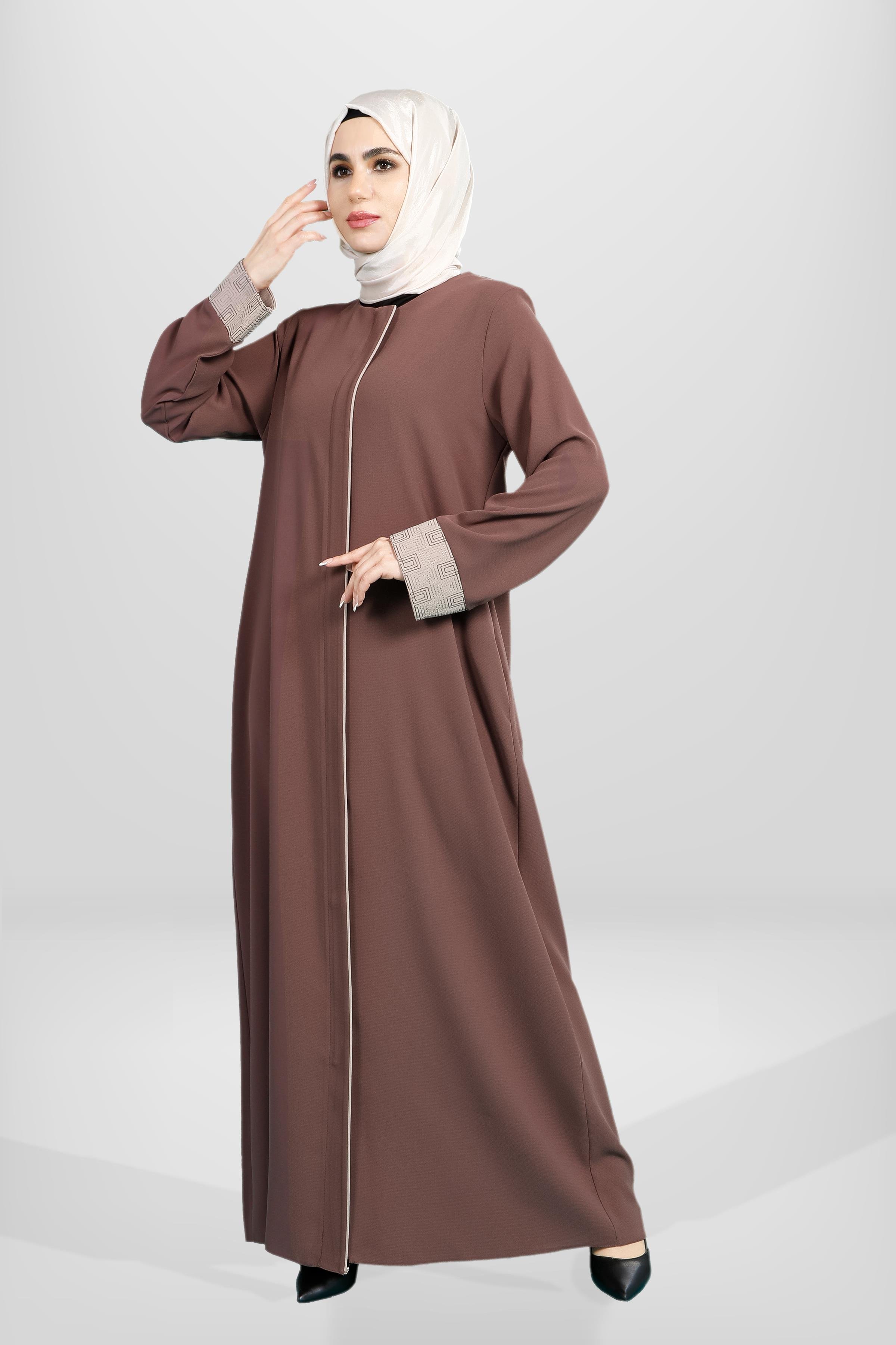 Beyza-3972 FERACE MANŞETLİ KAHVE