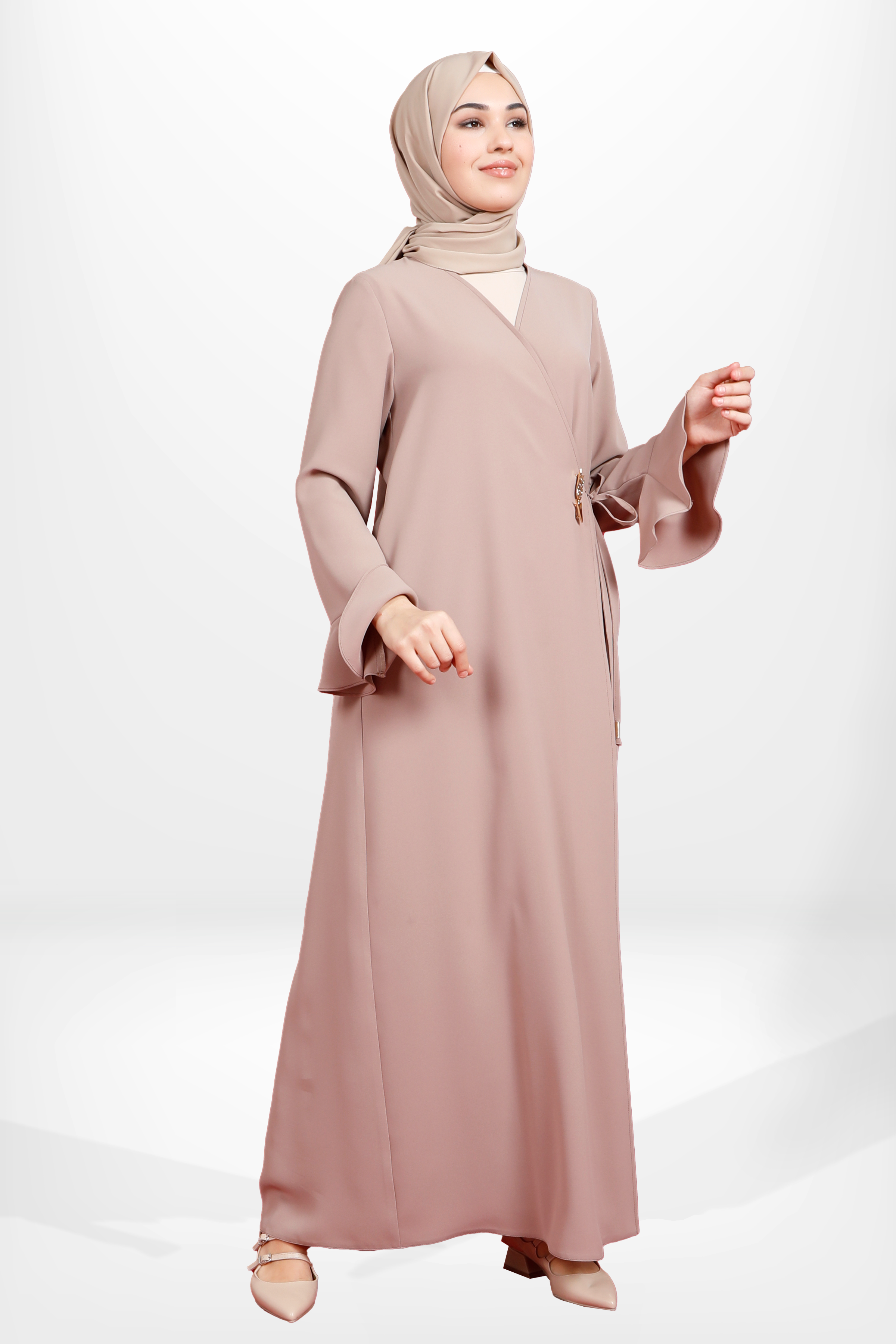 Beyza-3979 ABAYA YANDAN BAĞLAMALI VİZON