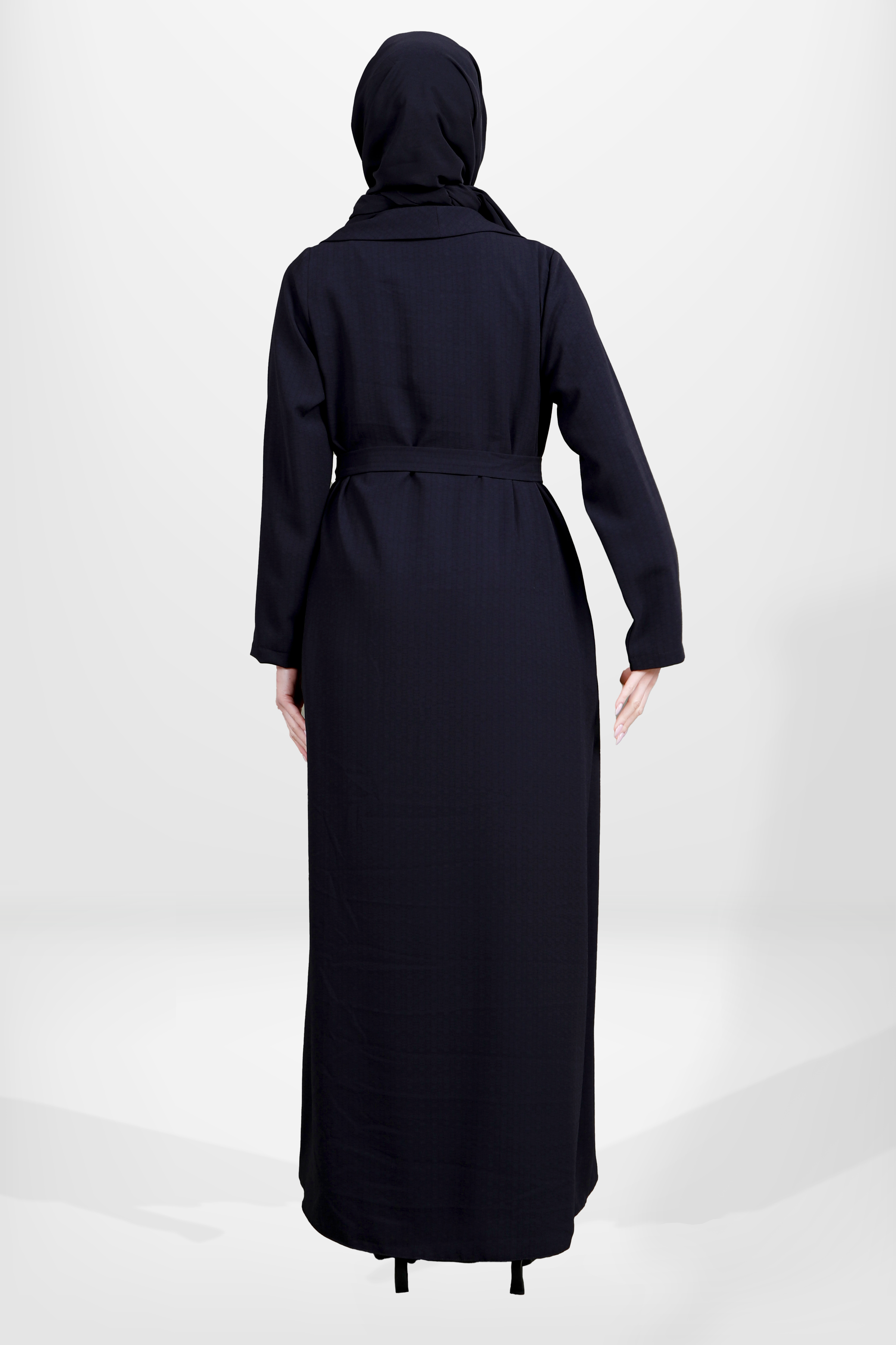 Beyza-3980 ABAYA ŞAL YAKA SİYAH