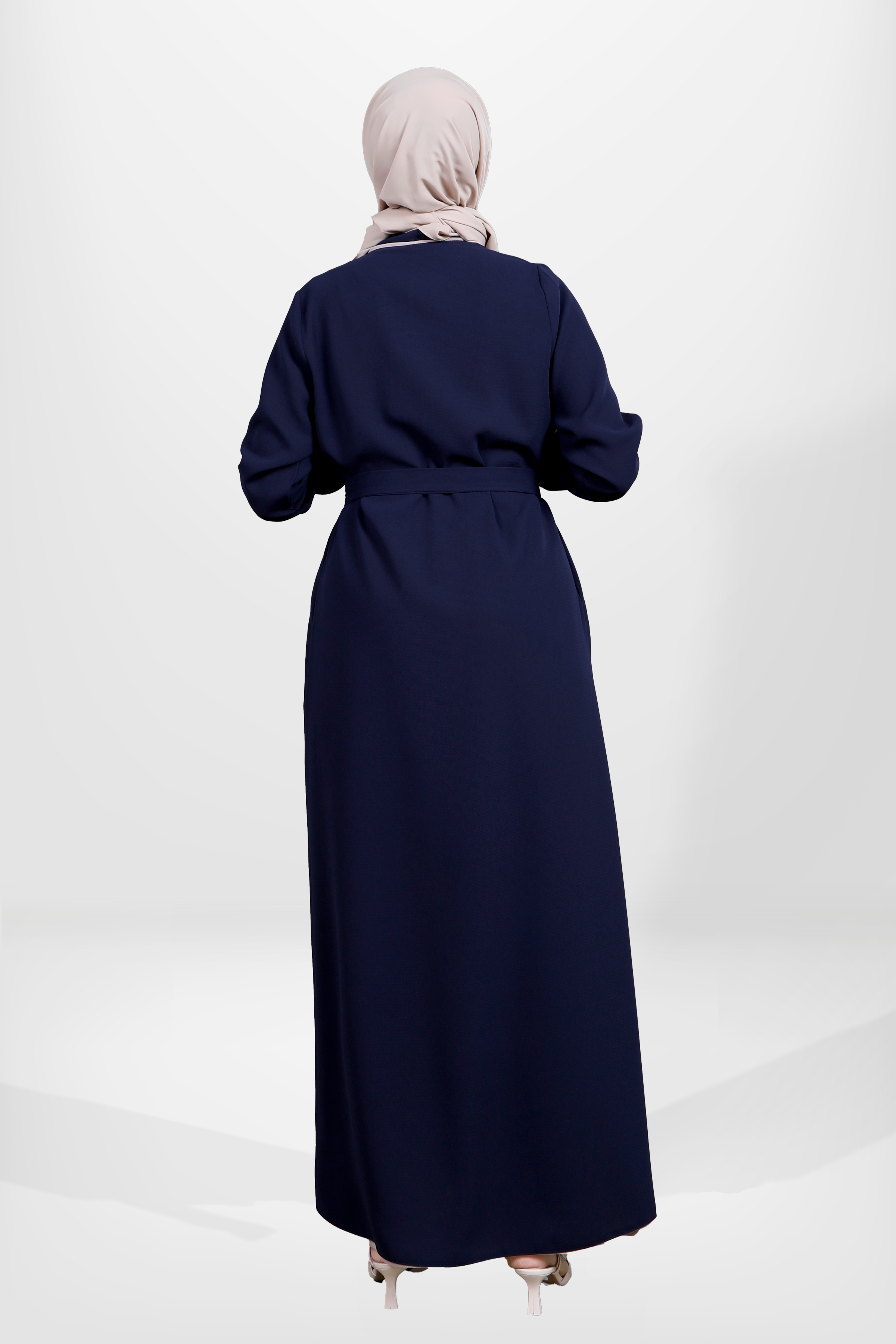 Beyza-3983 ABAYA İKİLİ TAKIM LACİVERT