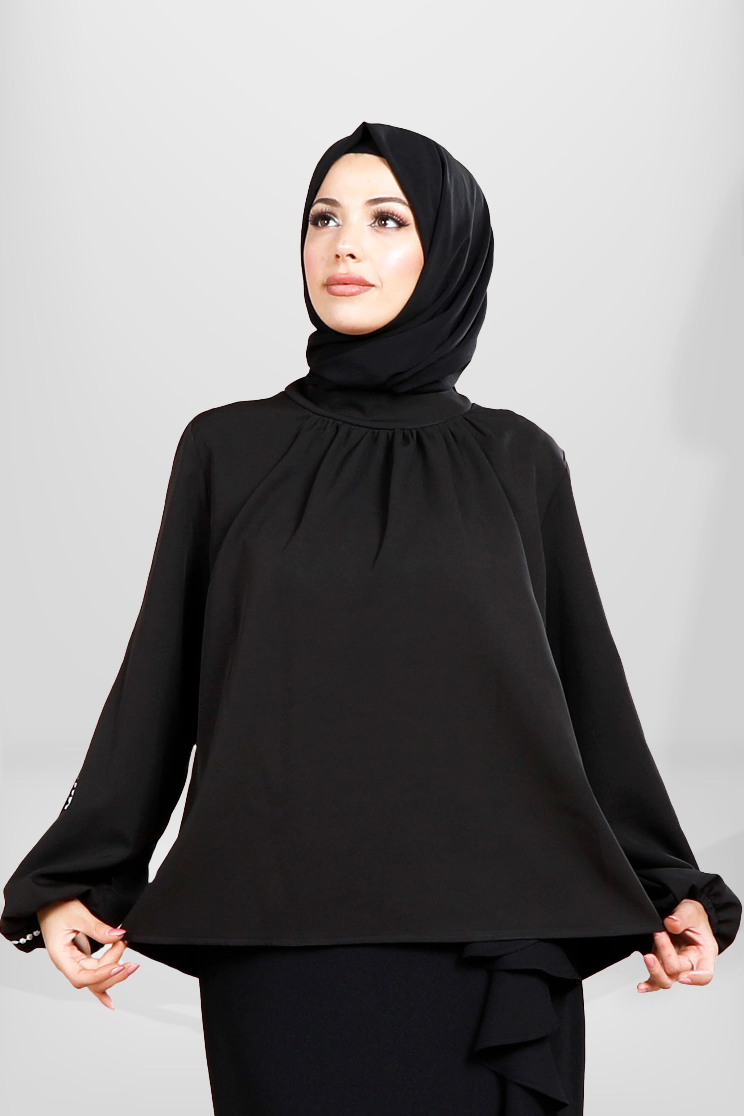 Beyza-4060 BLUZ SİYAH