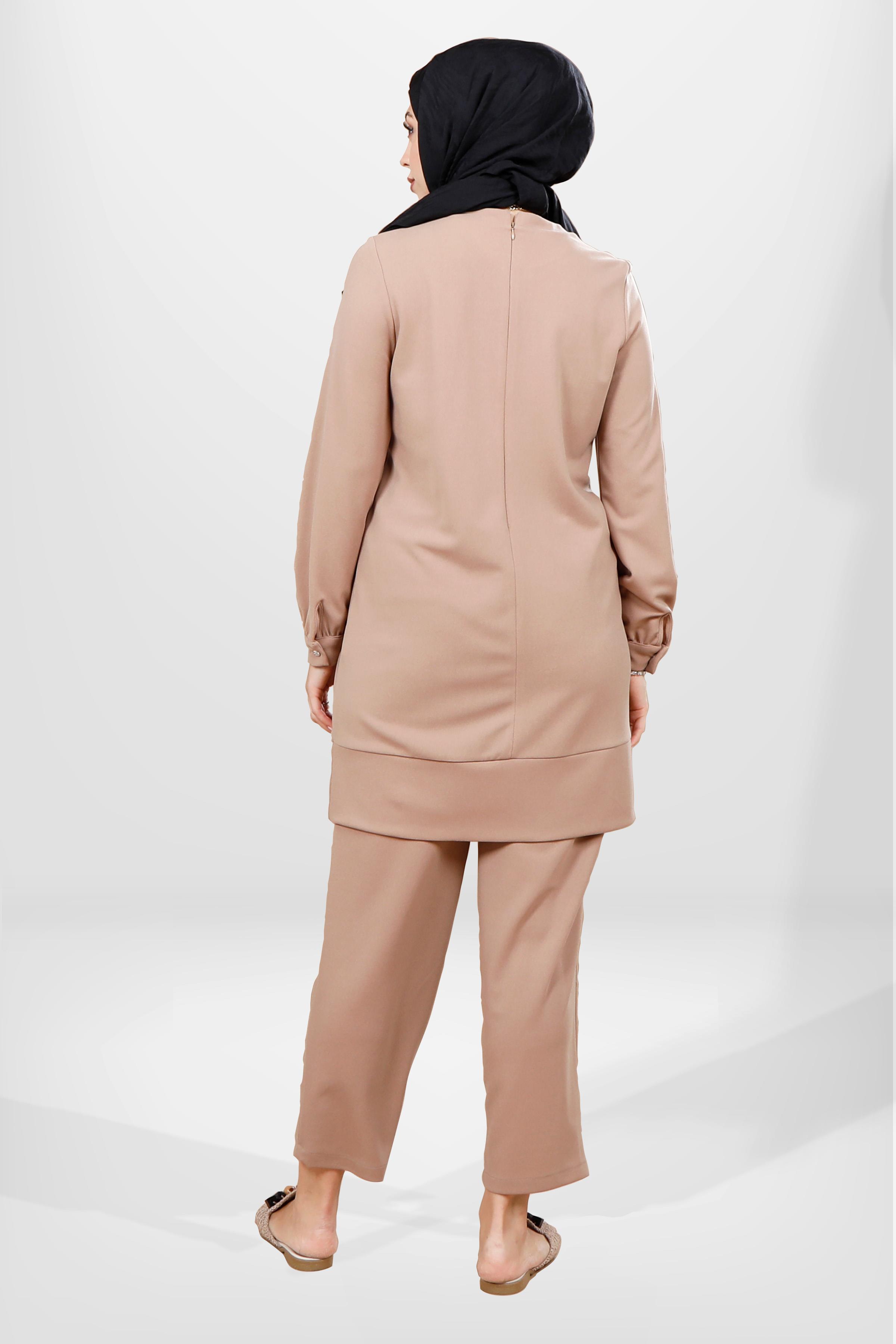 Beyza-4064 TUNİK PANTOLON 2 Lİ TK SÜTLÜ KAHVE