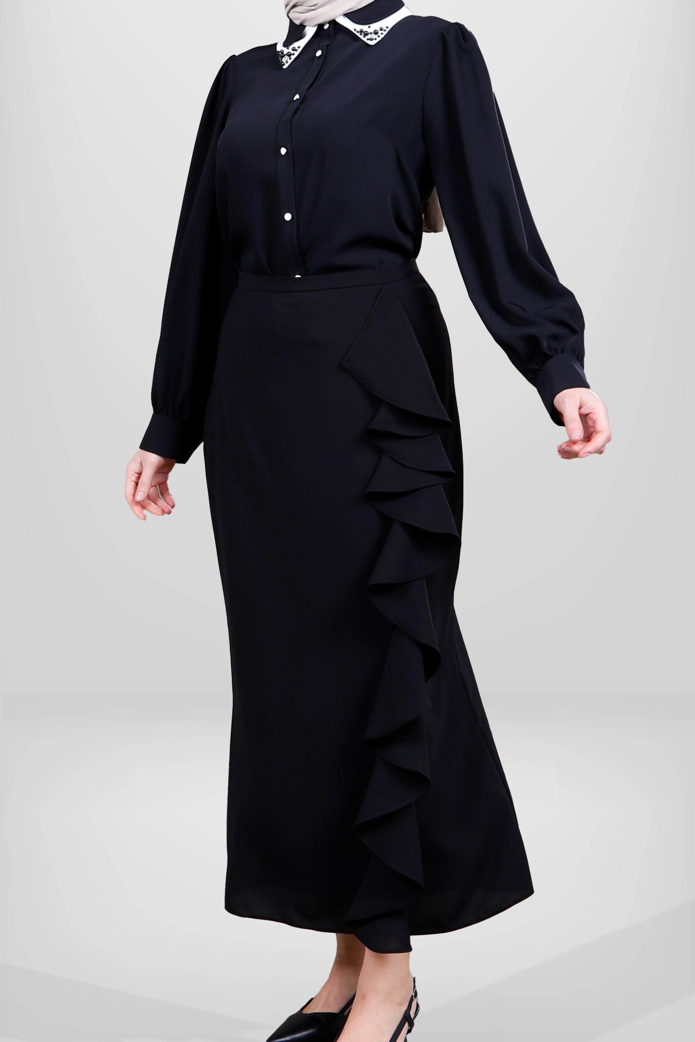 Beyza-4084 ETEK SİYAH KUM KREP