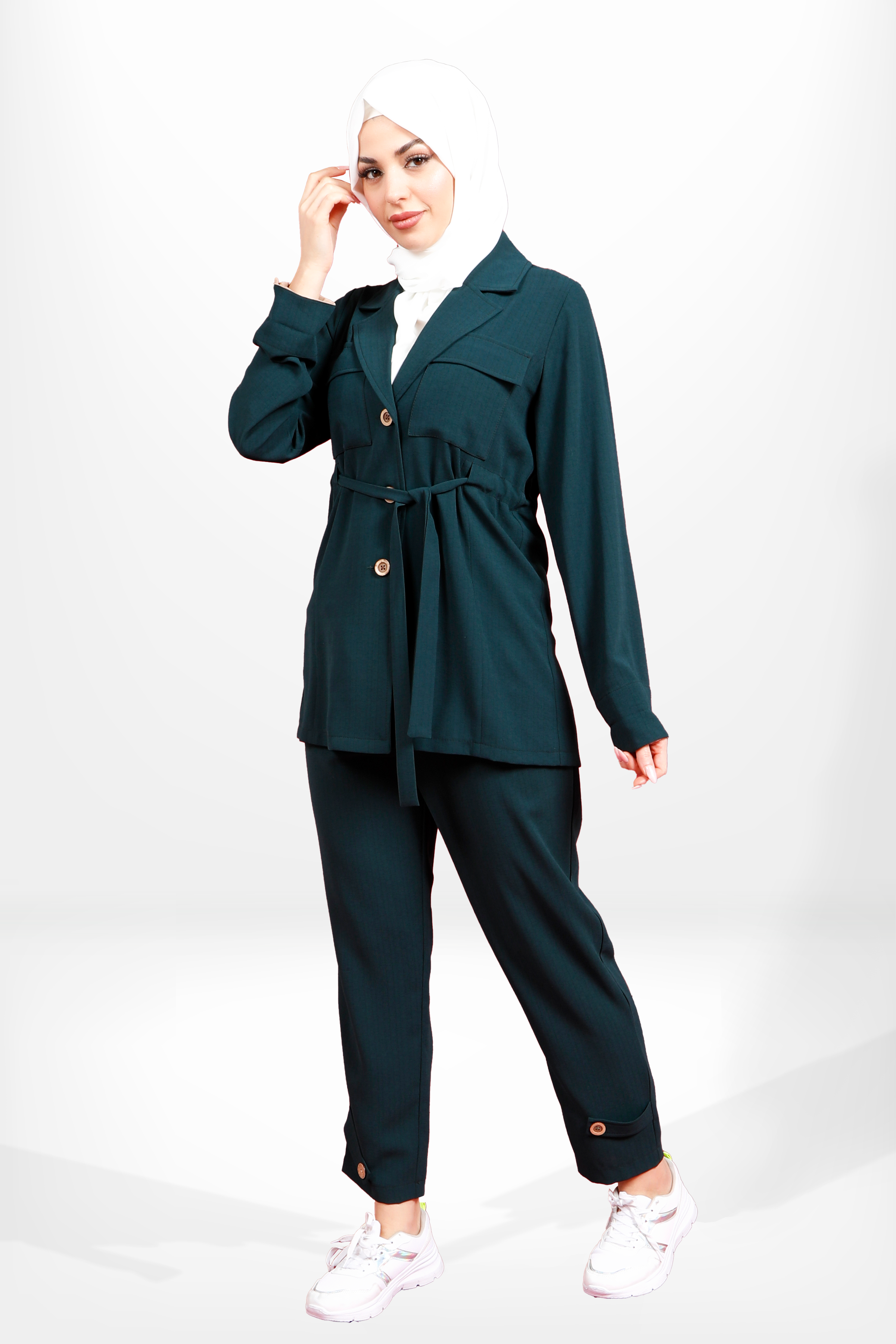 Markasız-4120 PANTOLON SAFARİ ZÜMRÜT YEŞİLİ