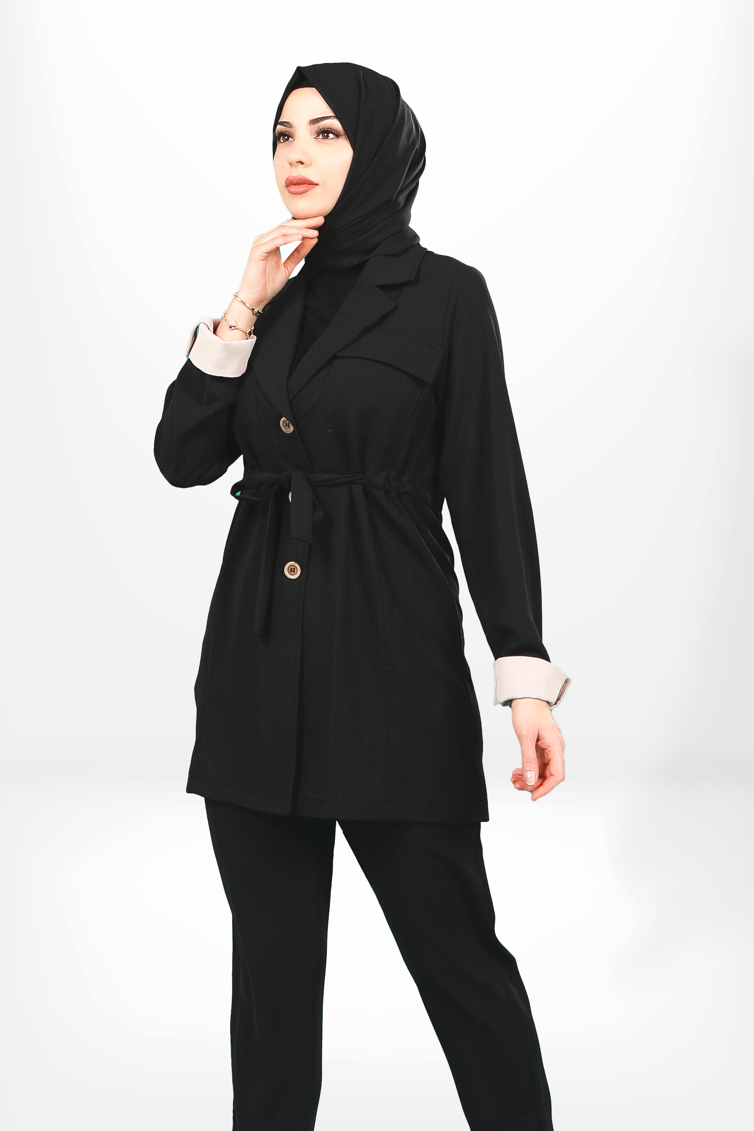 Markasız-4121 CEKET SAFARİ SİYAH