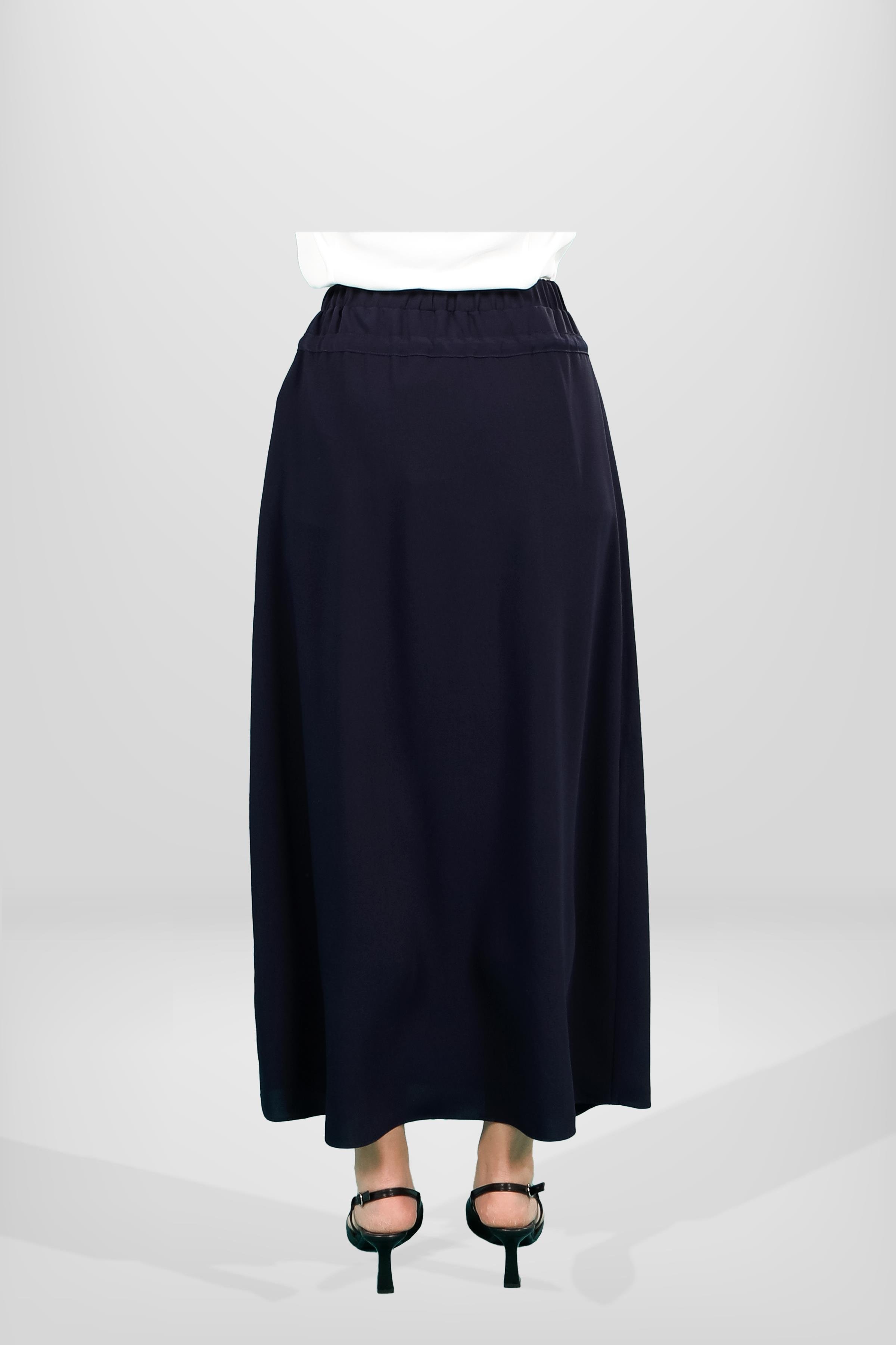 Markasız-4170 ETEK BÜZGÜLÜ LACİVERT