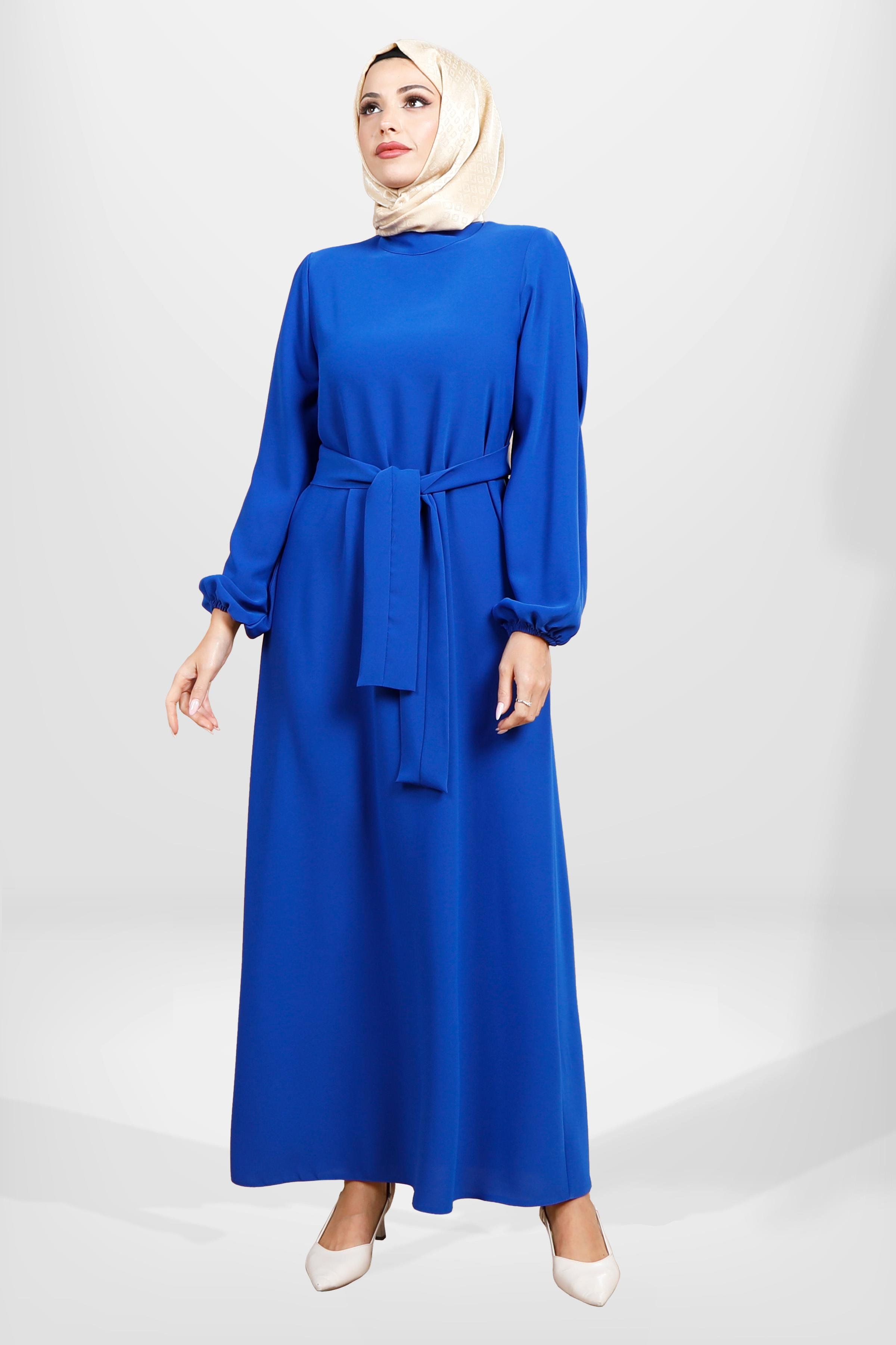 Beyza-5545 ELBİSE SAKS MAVİSİ