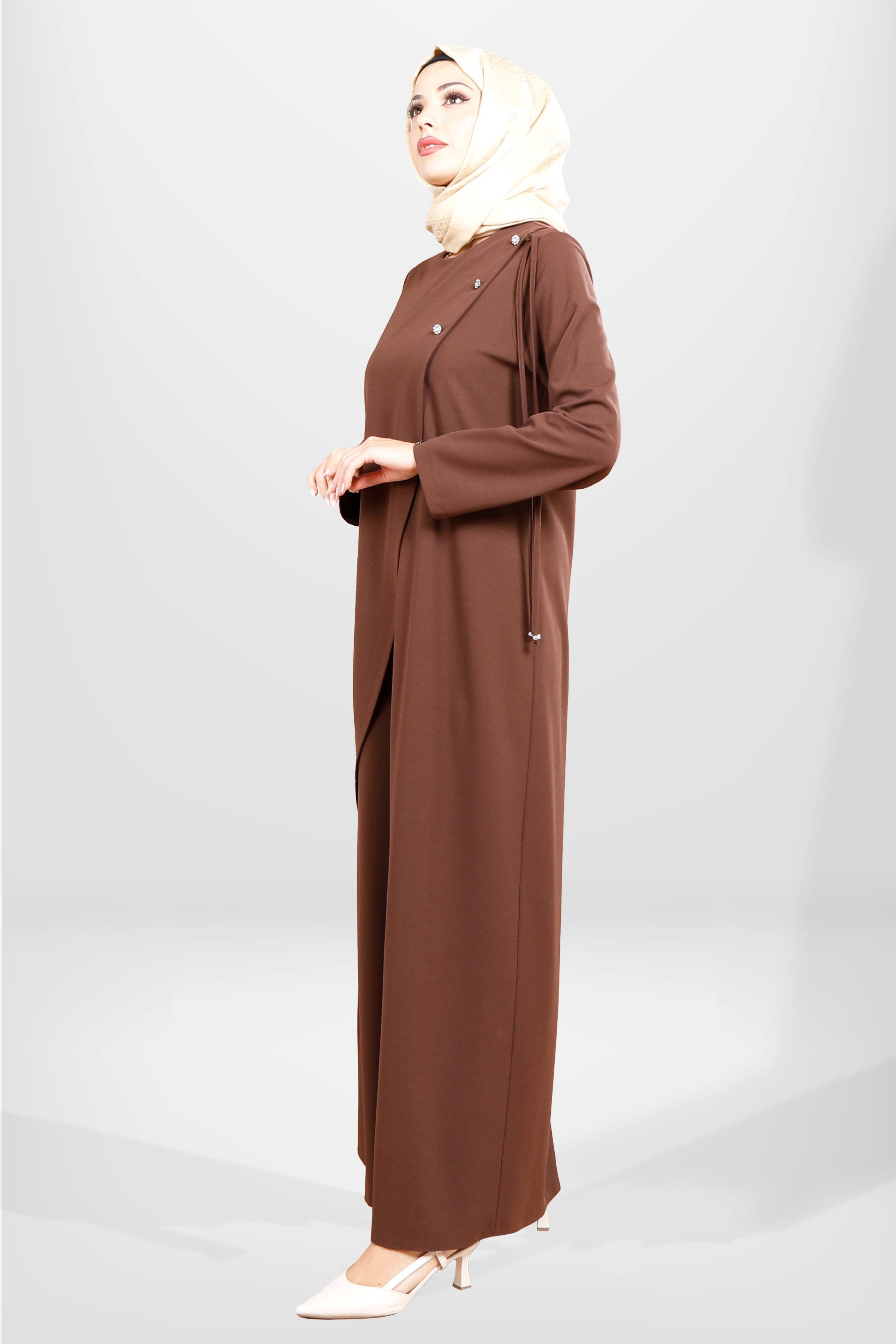 Beyza-5557 ELBİSE KAHVE