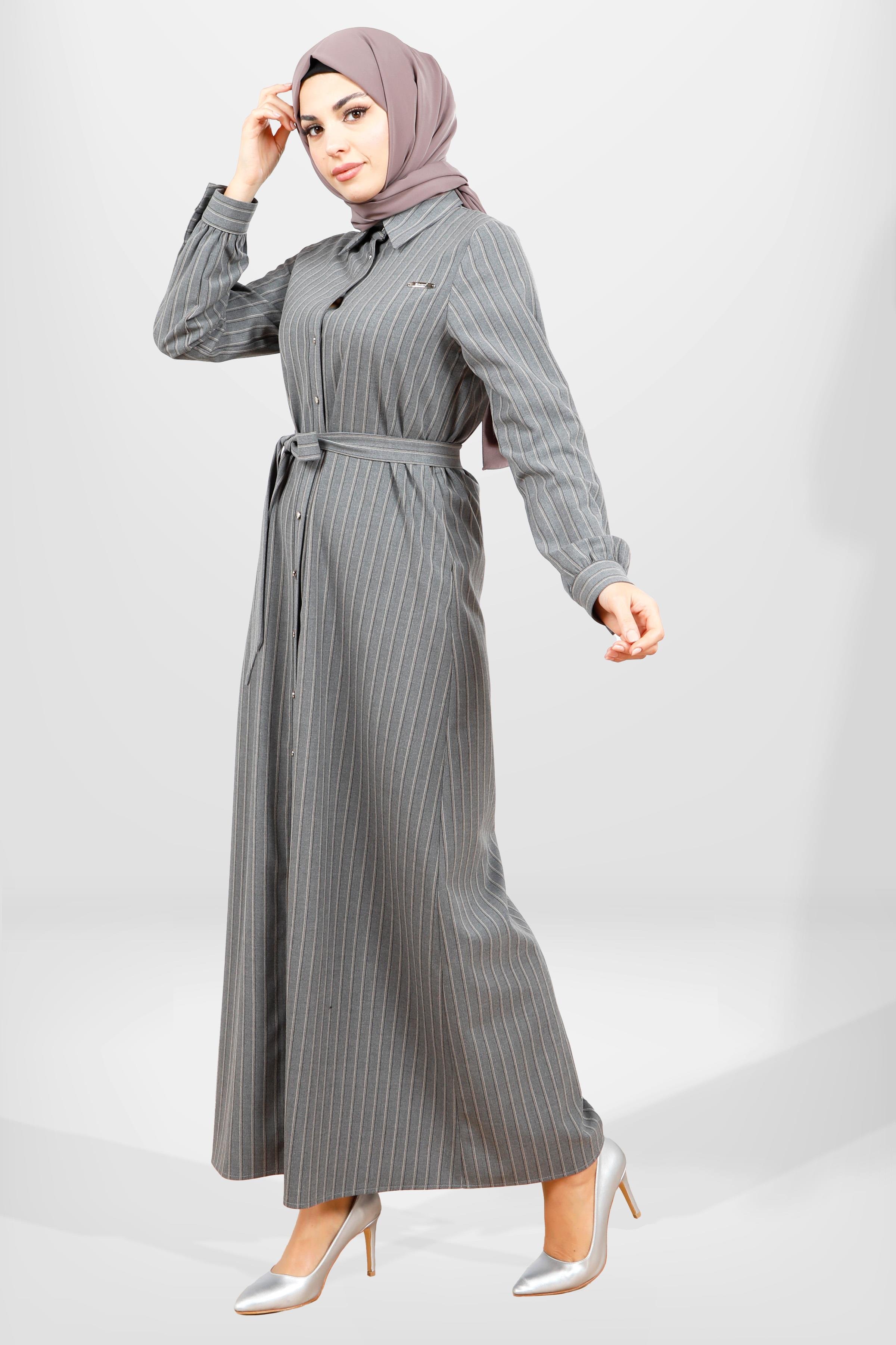 Beyza-5559 ELBİSE GRİ