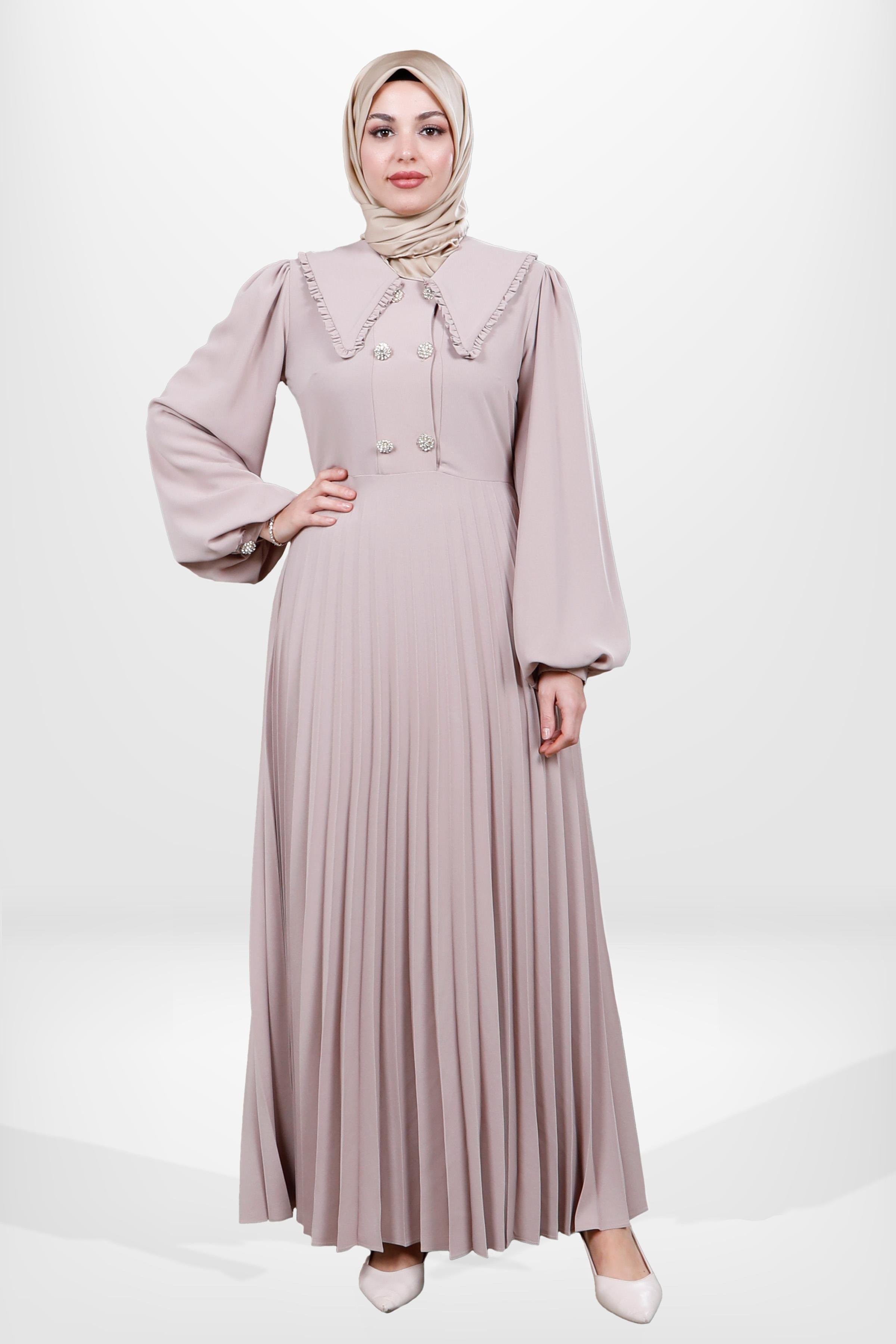 Markasız-5564 ELBİSE BEJ