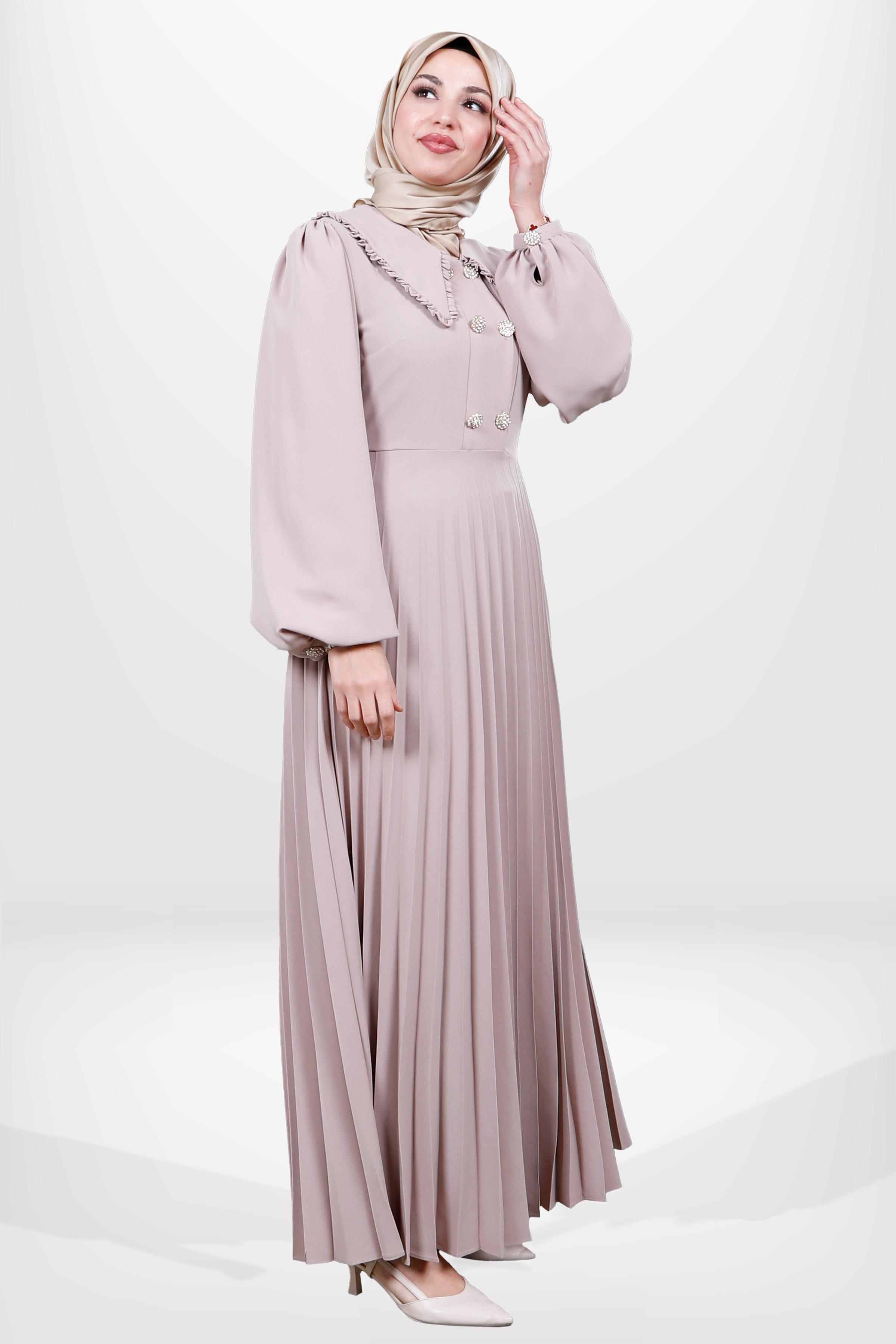 Markasız-5564 ELBİSE BEJ