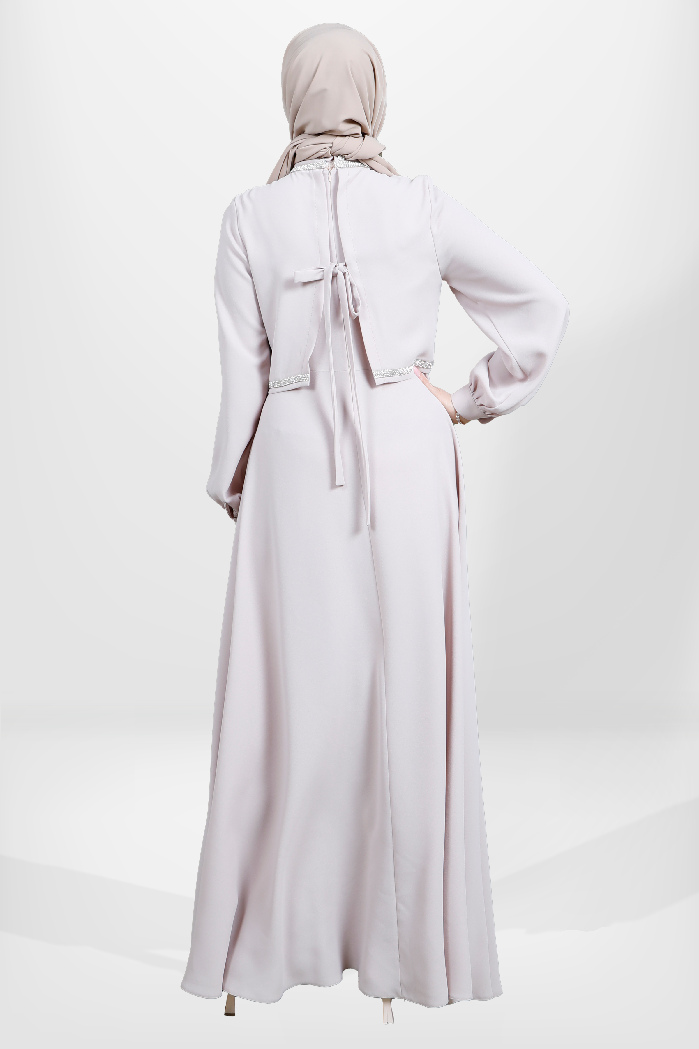 Beyza-5579 ELBİSE BOLEROLU TAŞ