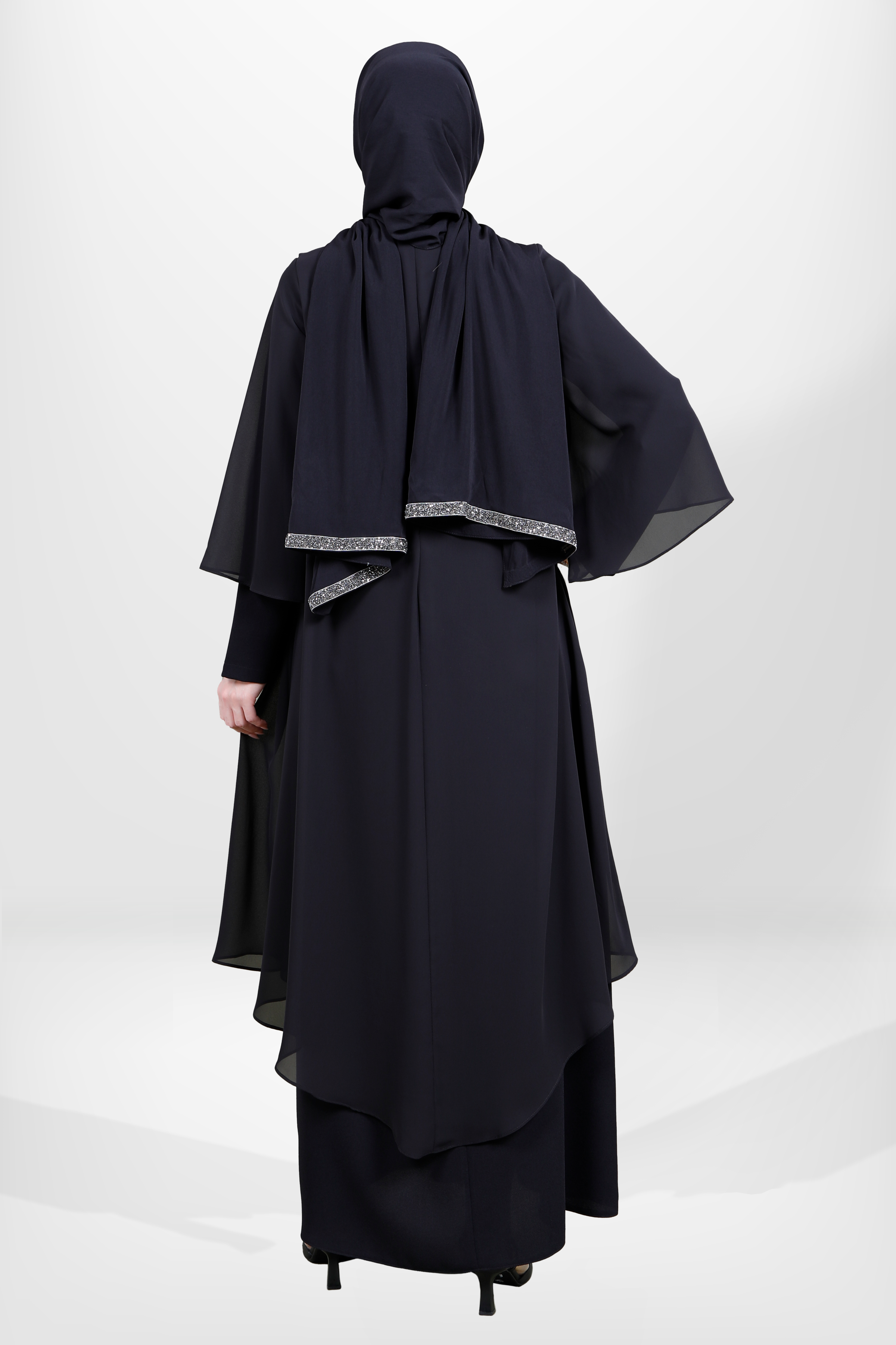 Beyza-5593 ELBİSE TAŞLI SİYAH