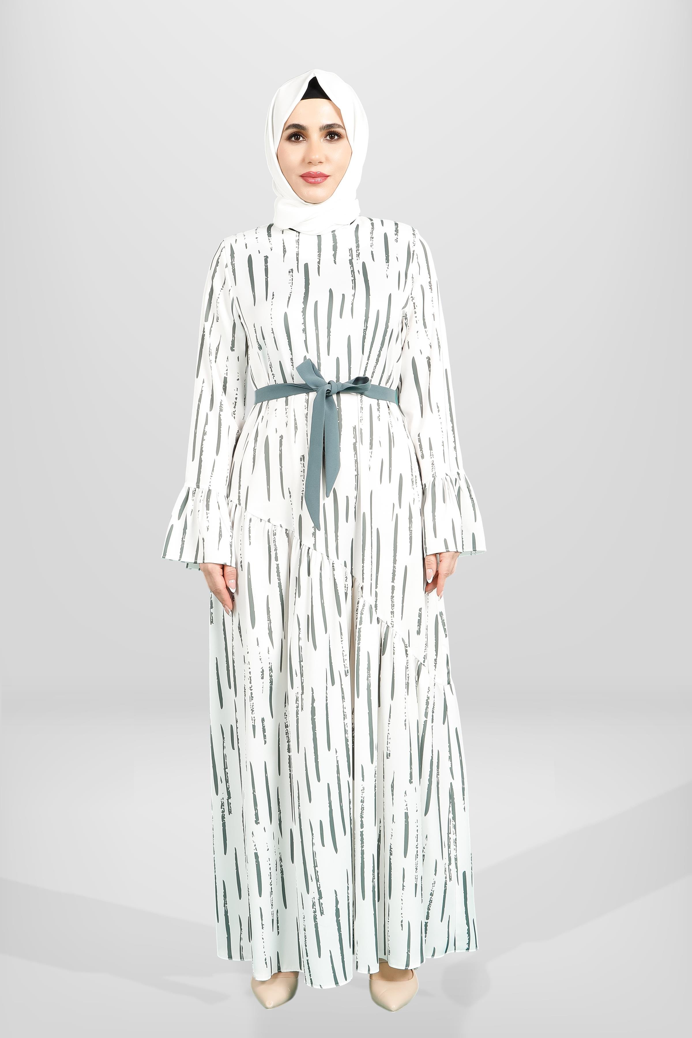 Beyza-5595 ELBİSE DESENLİ YEŞİL