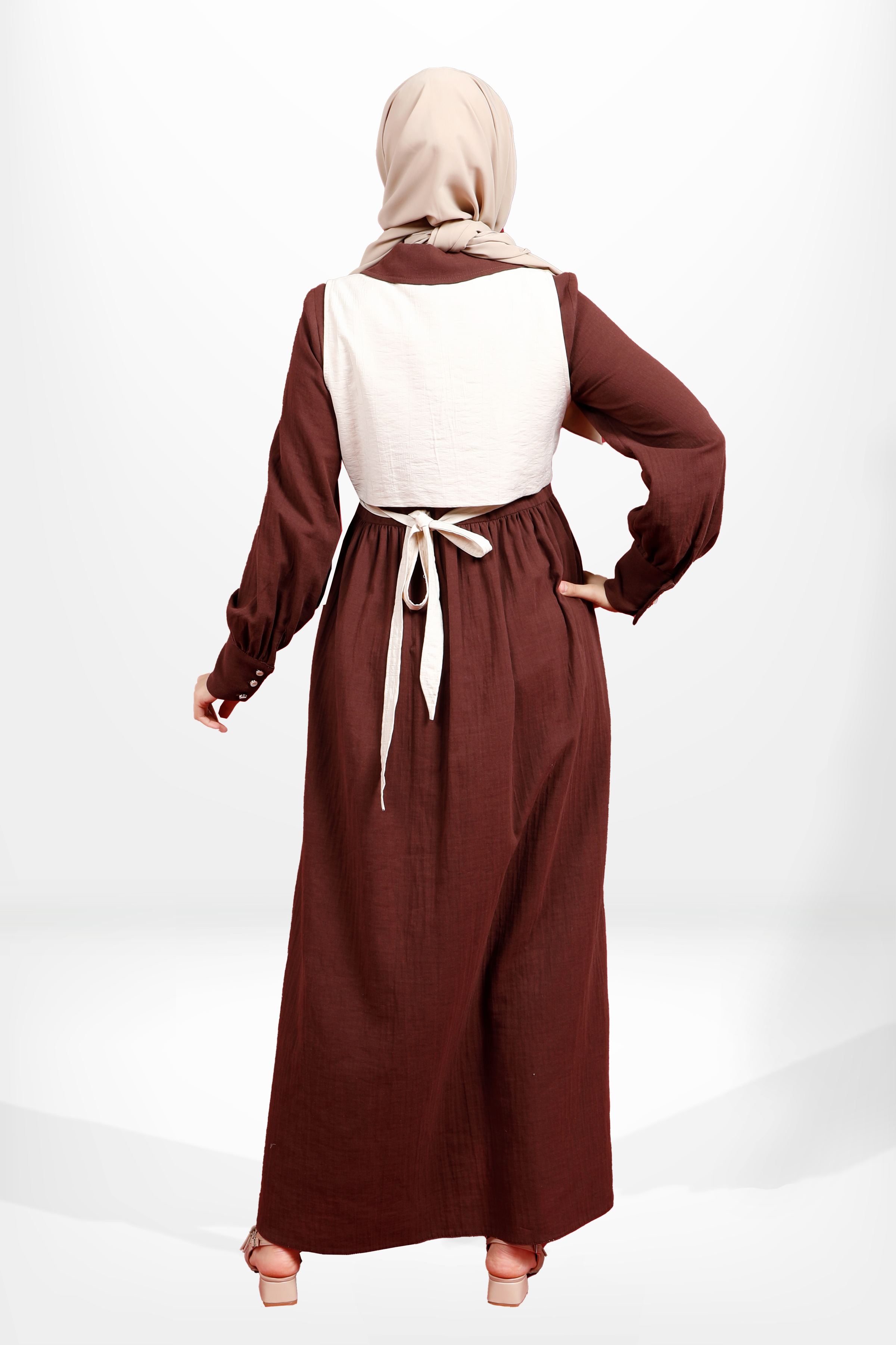 Beyza-5596 ELBİSE KAHVE