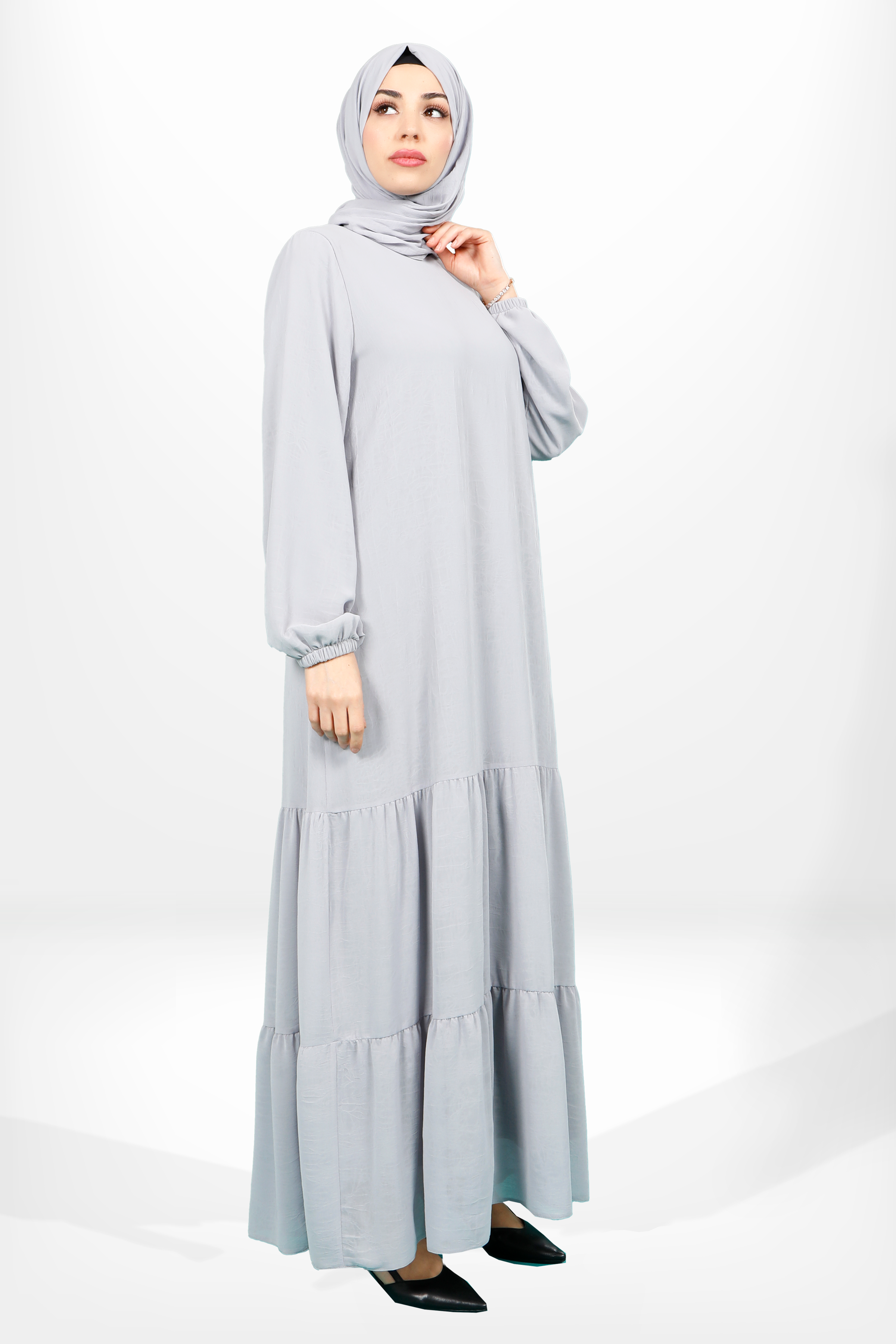 Beyza-5601 ELBİSE GRİ