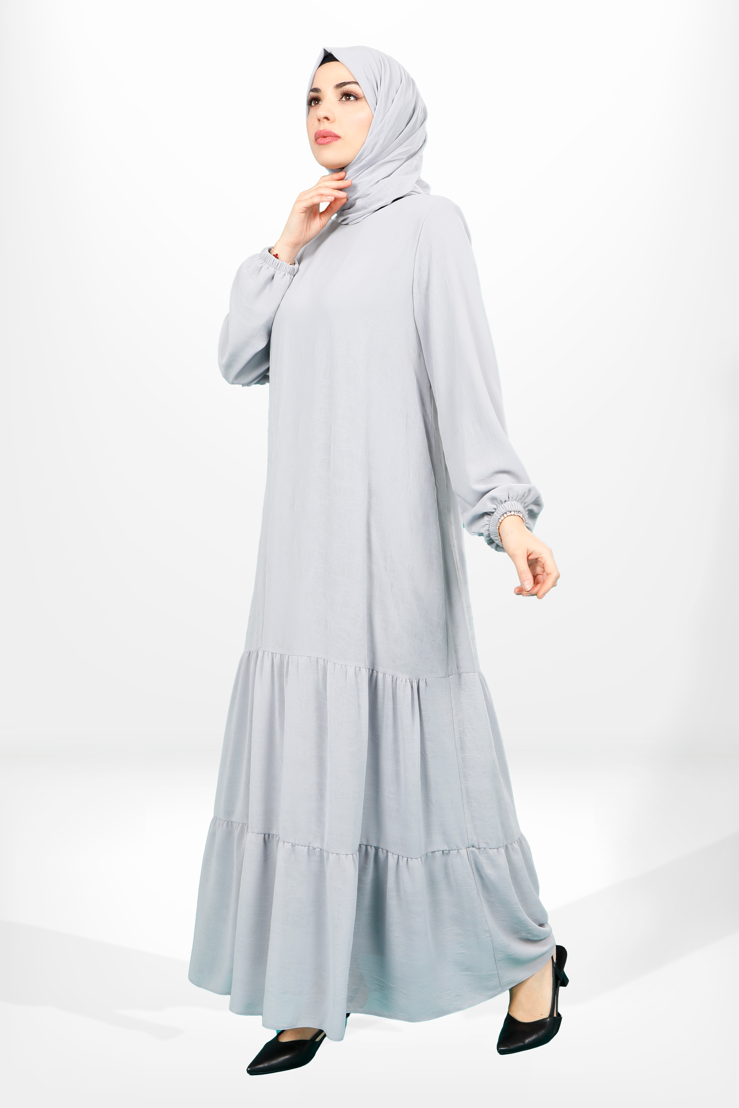 Beyza-5601 ELBİSE GRİ