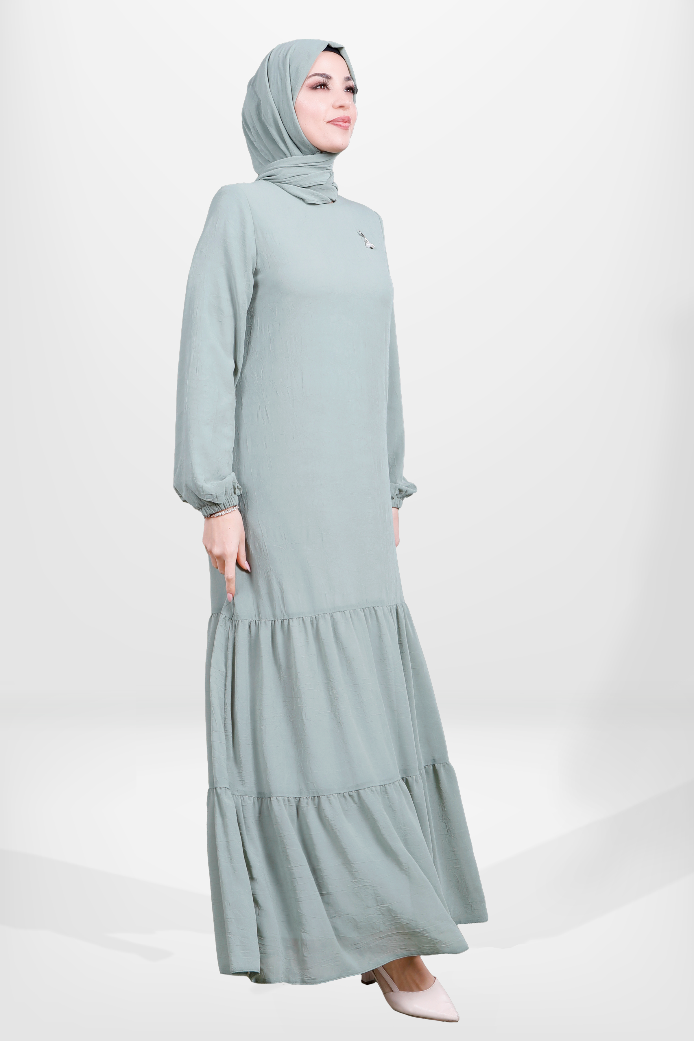 Beyza-5601 ELBİSE YEŞİL