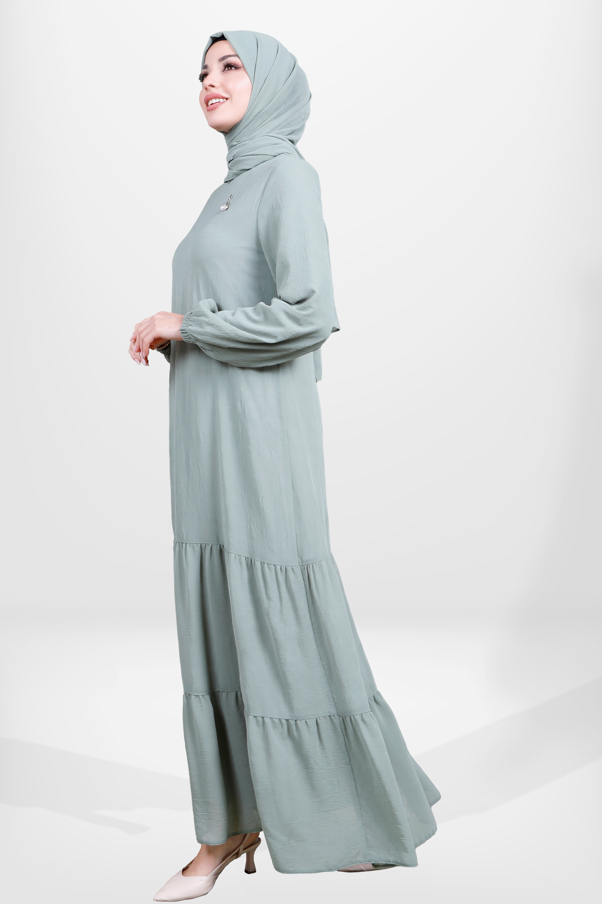 Beyza-5601 ELBİSE YEŞİL