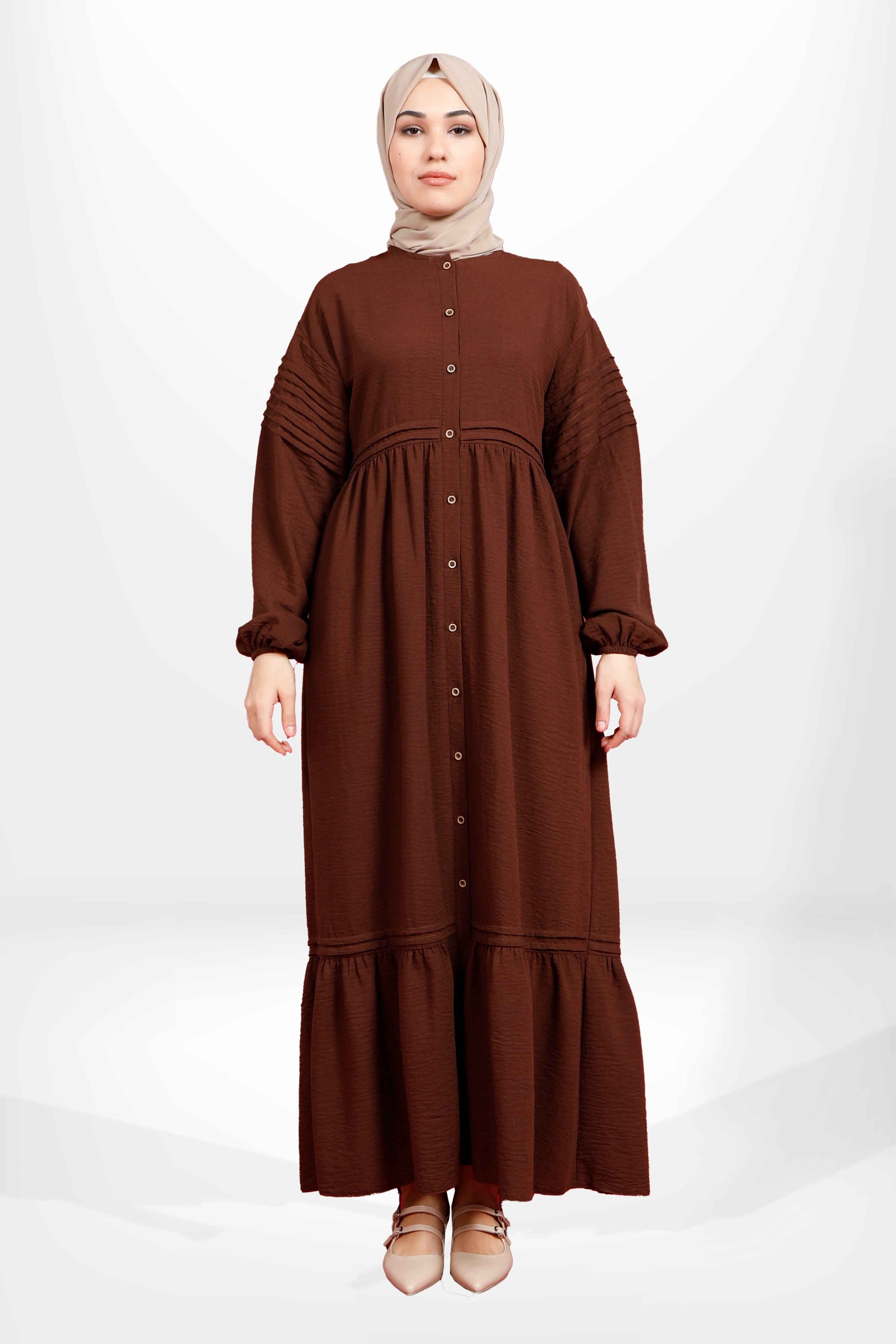 Beyza-5609 ELBİSE DOLCE KAHVE