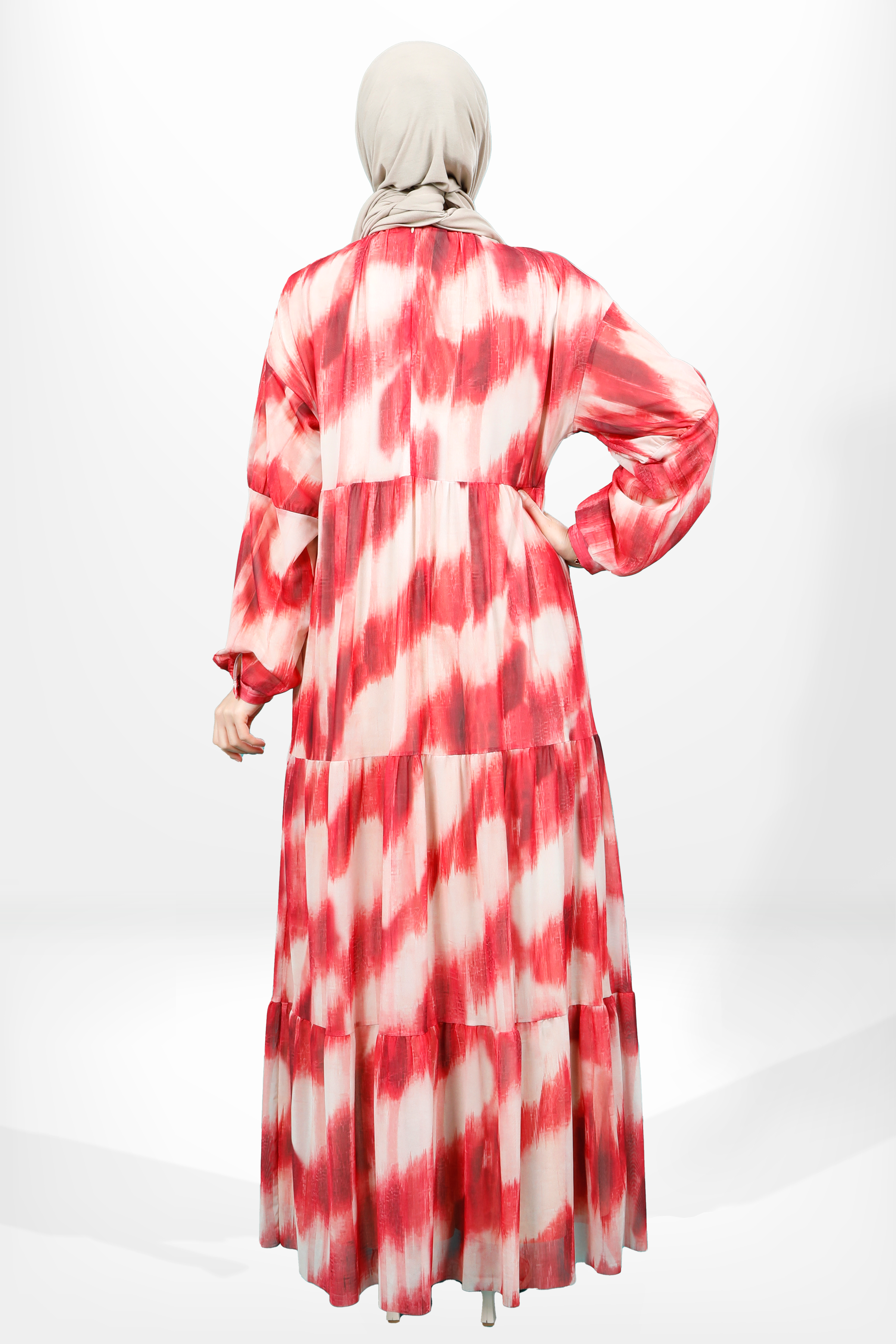 Beyza-5614 ELBİSE TÜL KIRMIZI