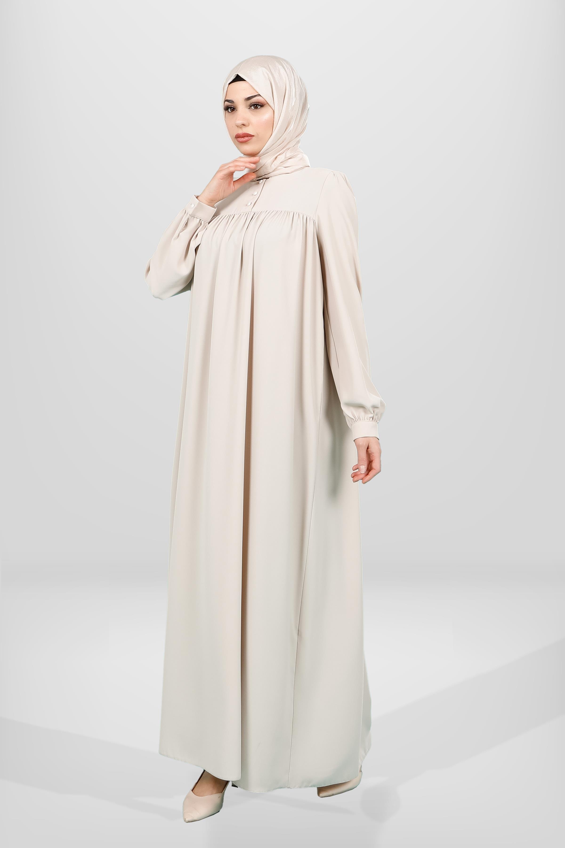 Markasız-5616 ELBİSE BEJ