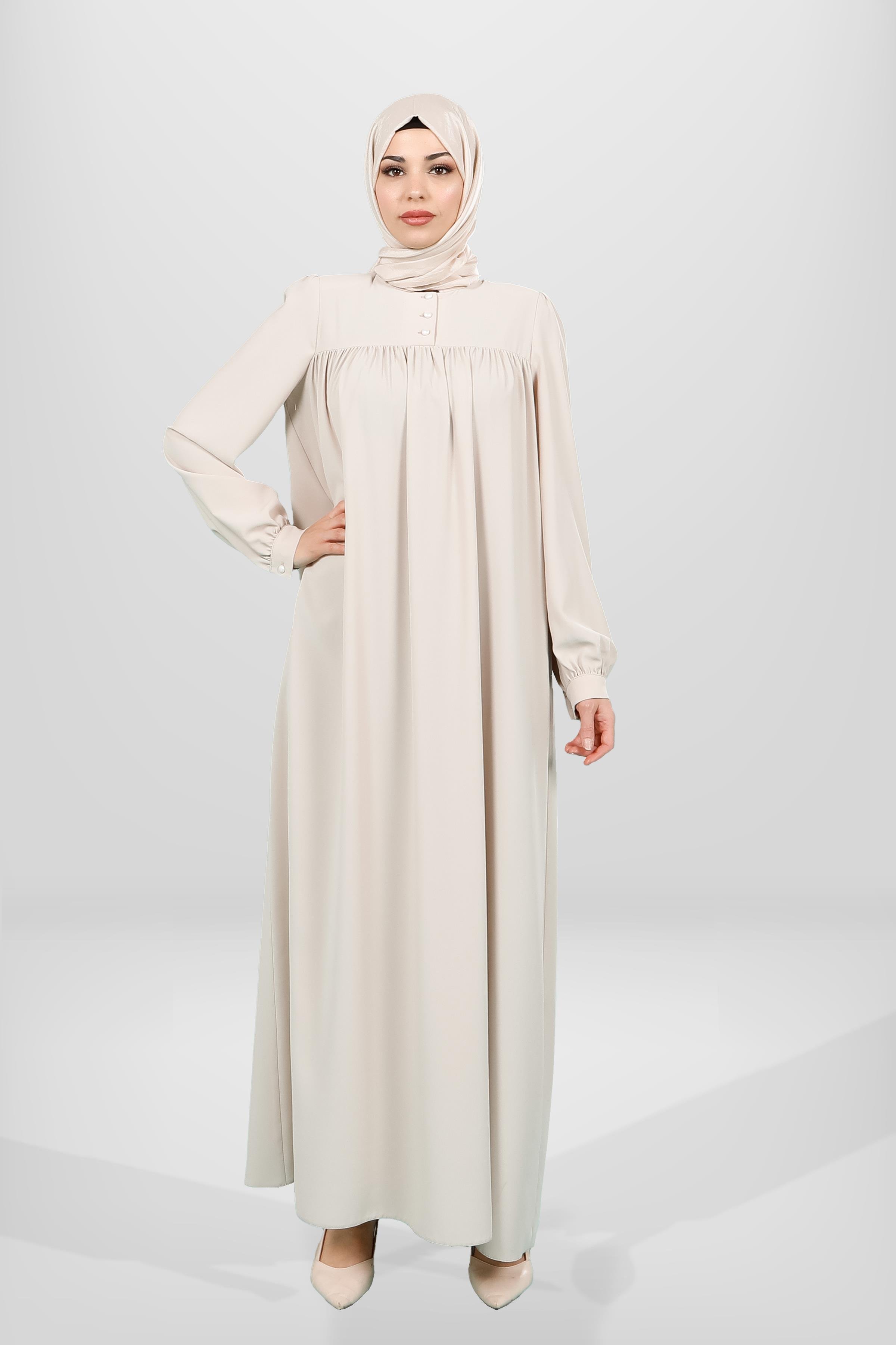 Markasız-5616 ELBİSE BEJ