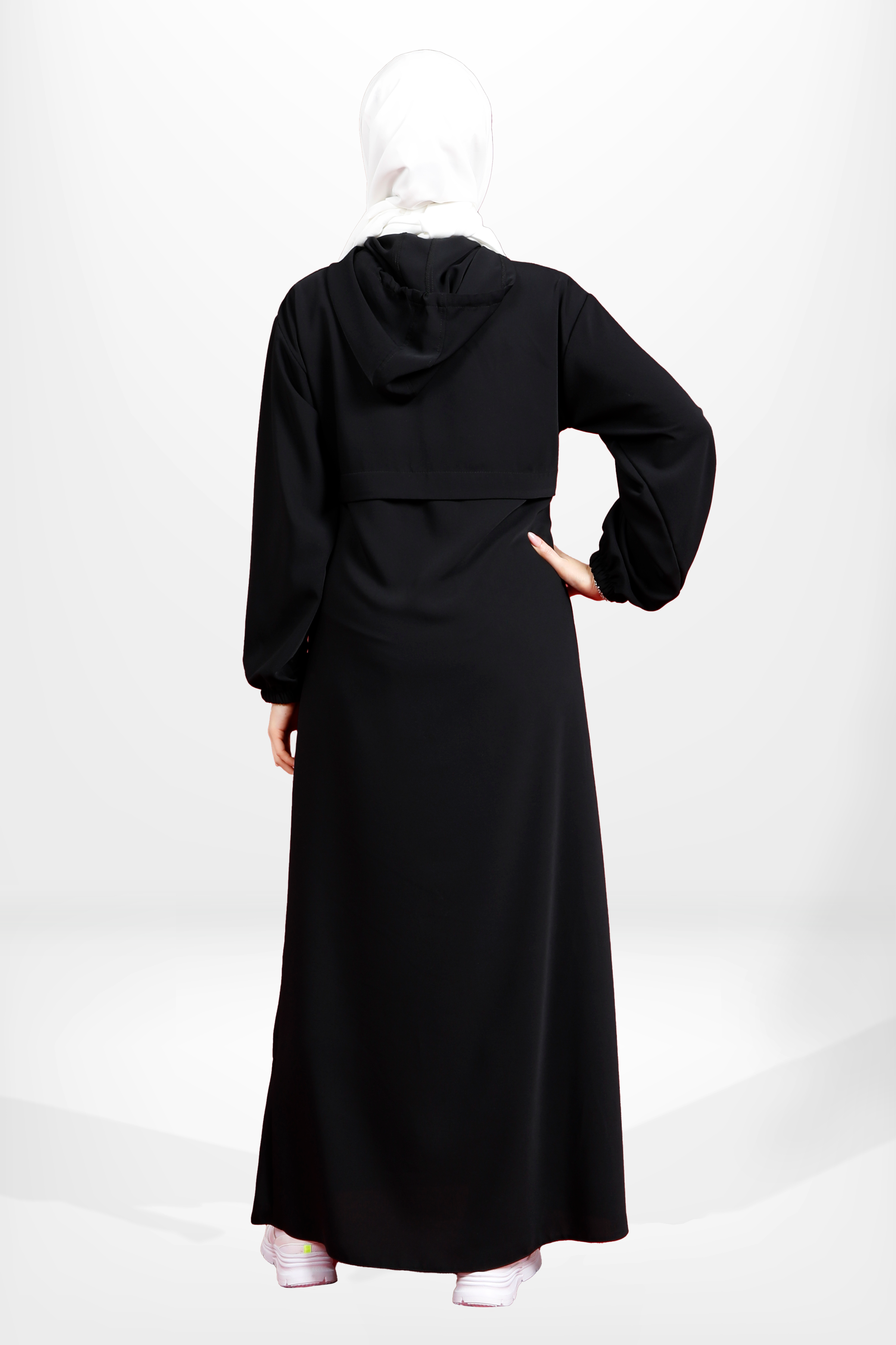 Beyza-5621 ELBİSE KAPŞONLU SİYAH