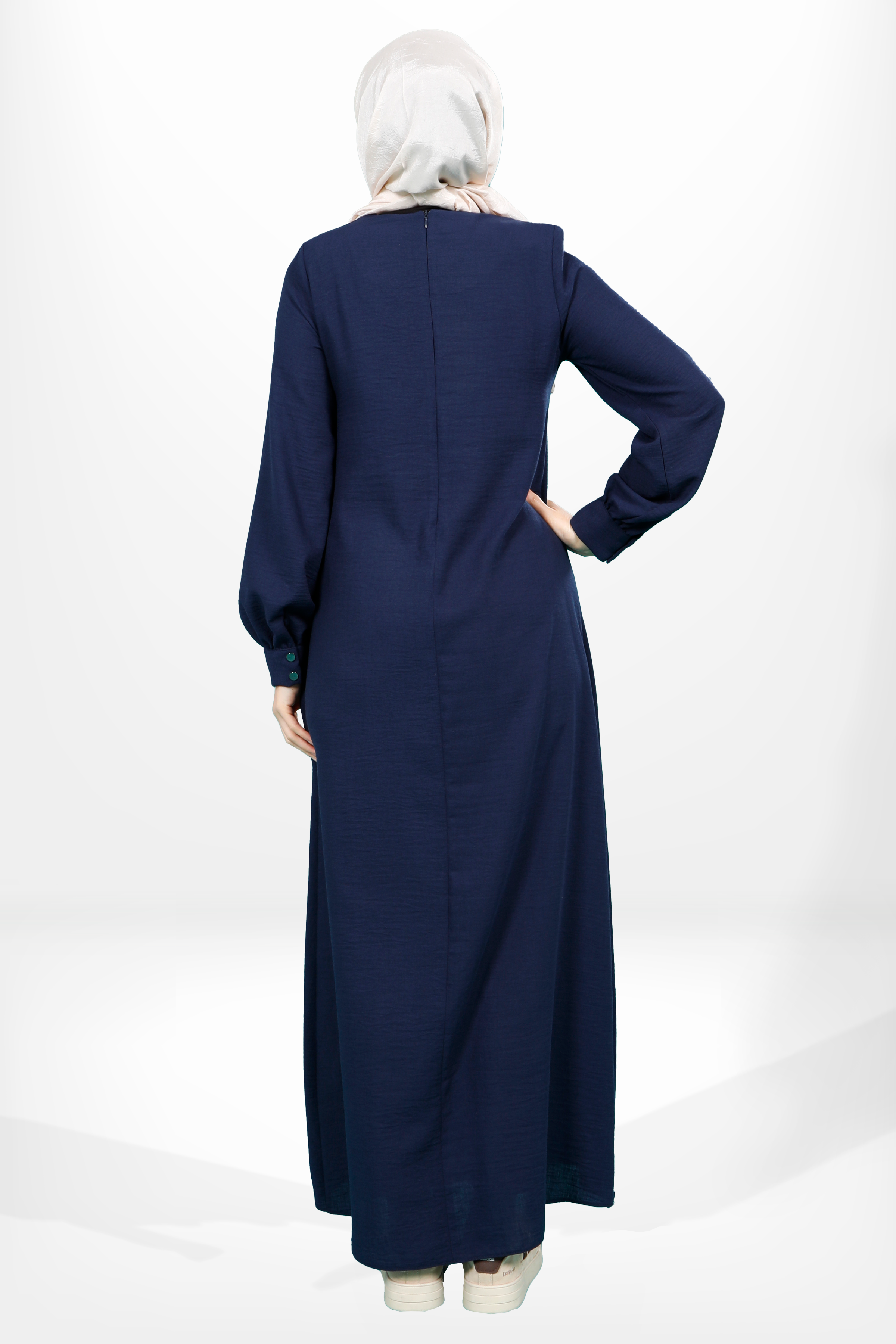 Beyza-5629 ELBİSE ZİNCİRLİ LACİVERT