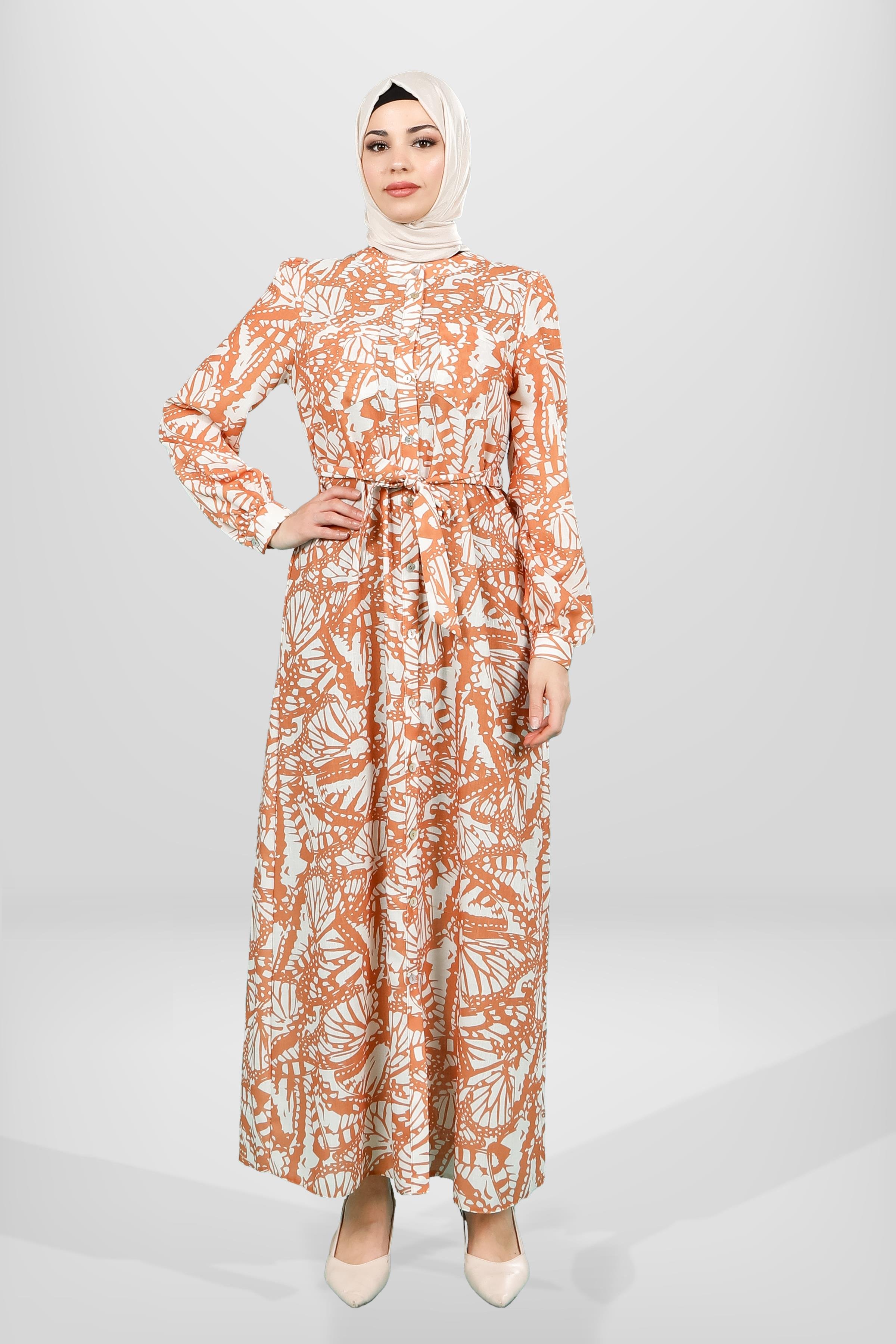 Beyza-5633 ELBİSE GÖMLEK ORANJ