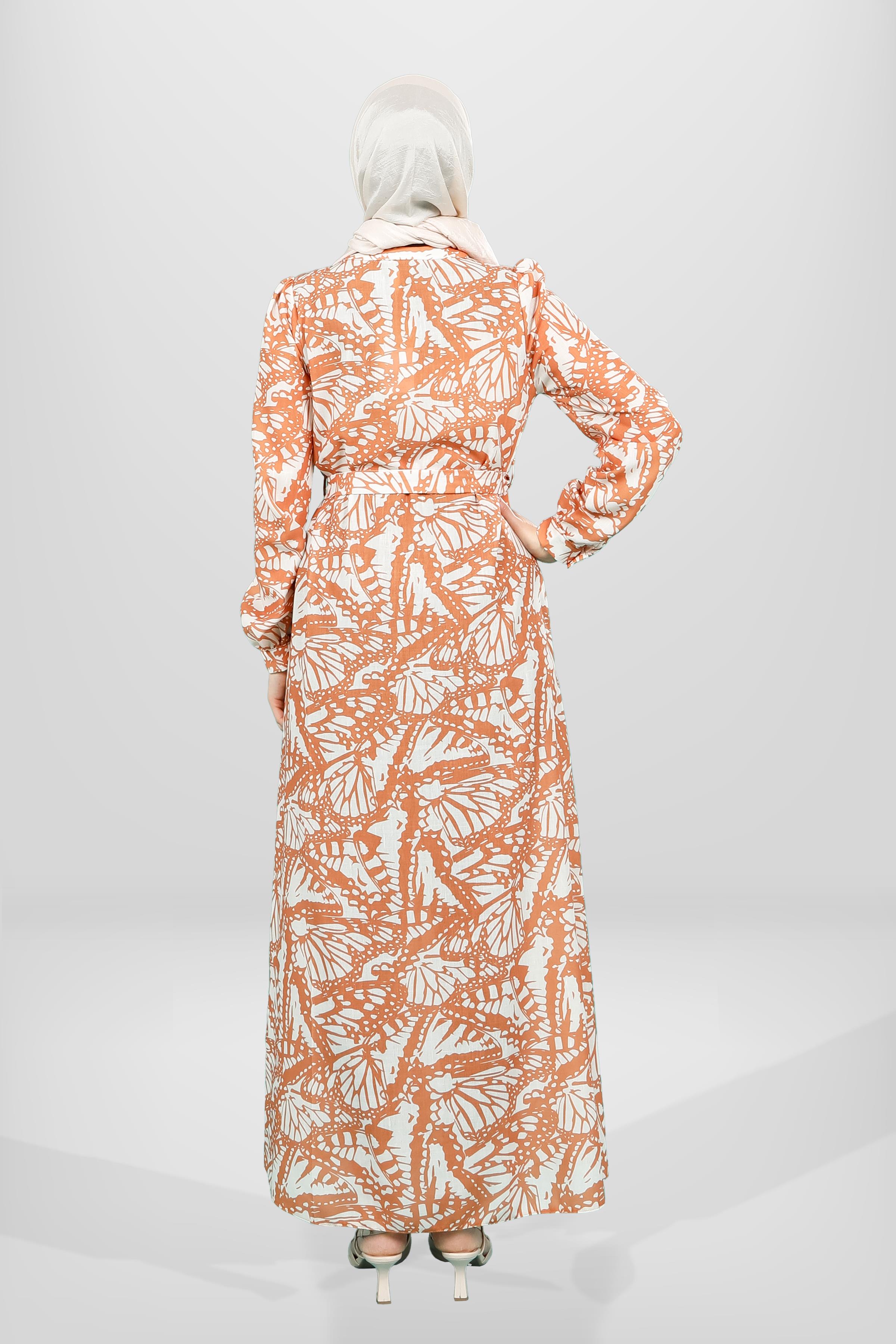 Beyza-5633 ELBİSE GÖMLEK ORANJ