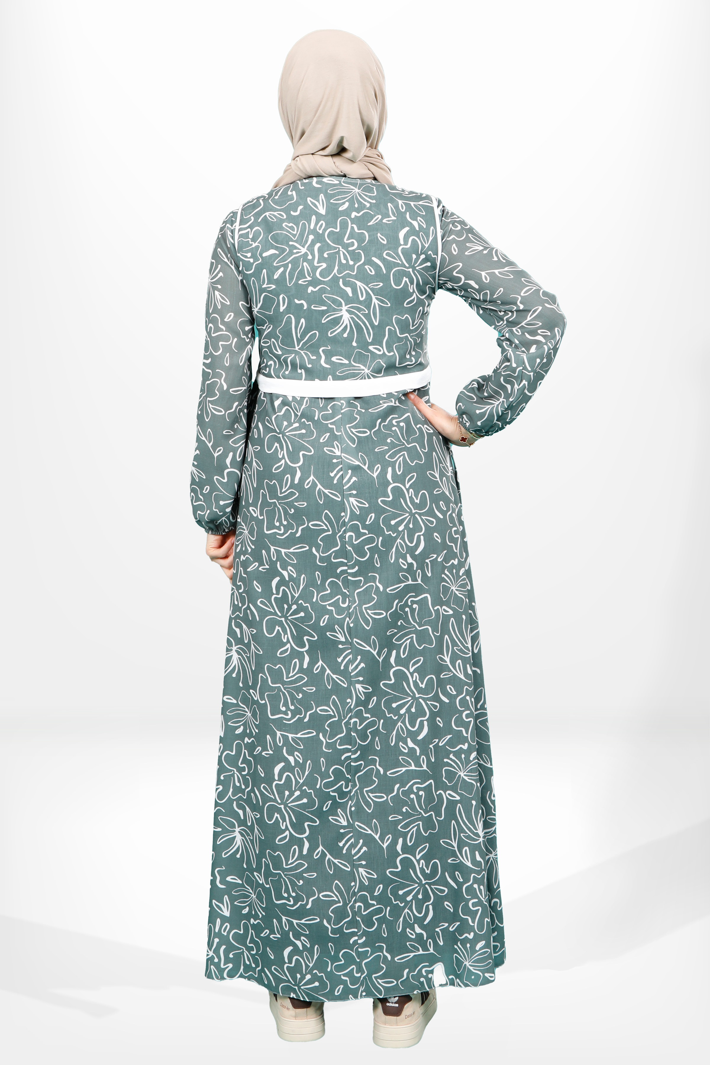 Beyza-5638 ELBİSE DESENLİ YEŞİL