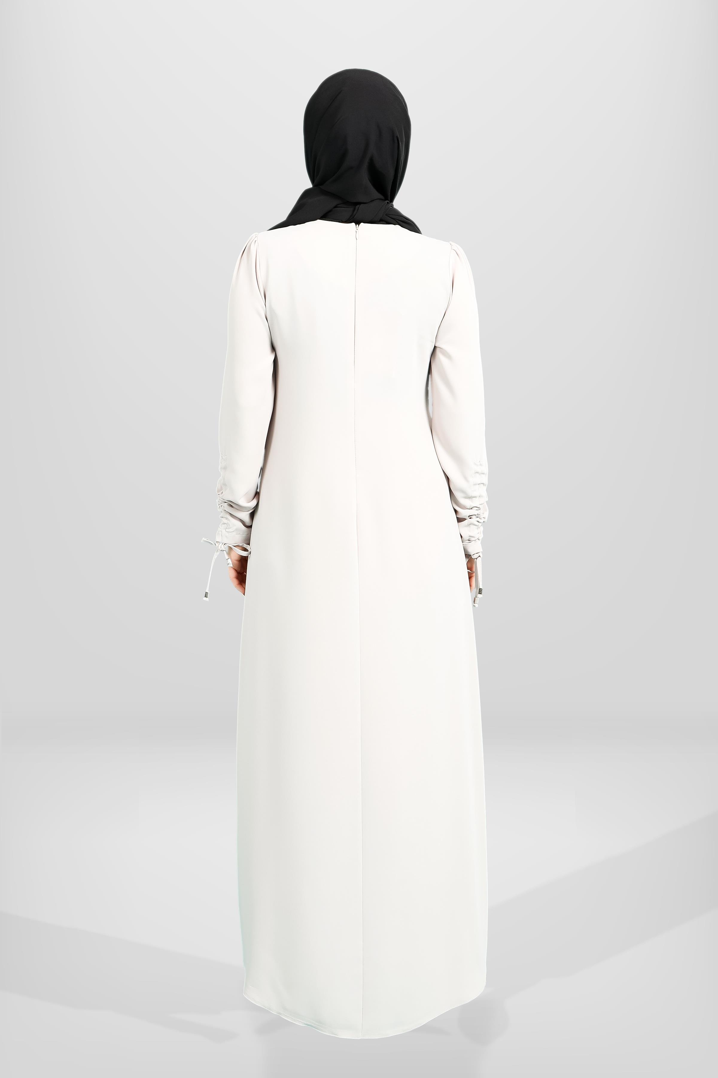 Beyza-5649 ELBİSE KOLU BÜZGÜLÜ BEJ