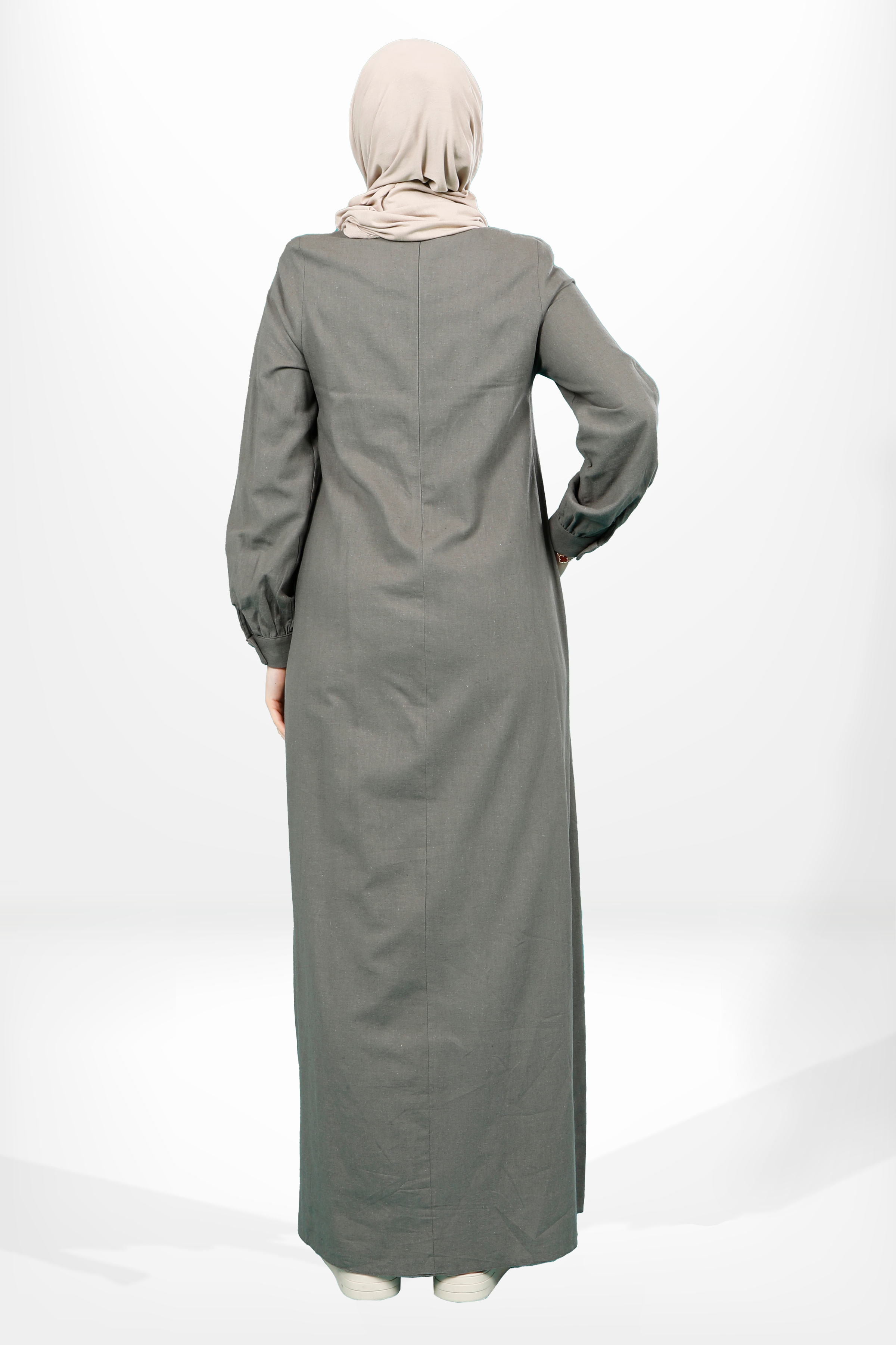 Beyza-5653 ELBİSE KETEN HAKİ