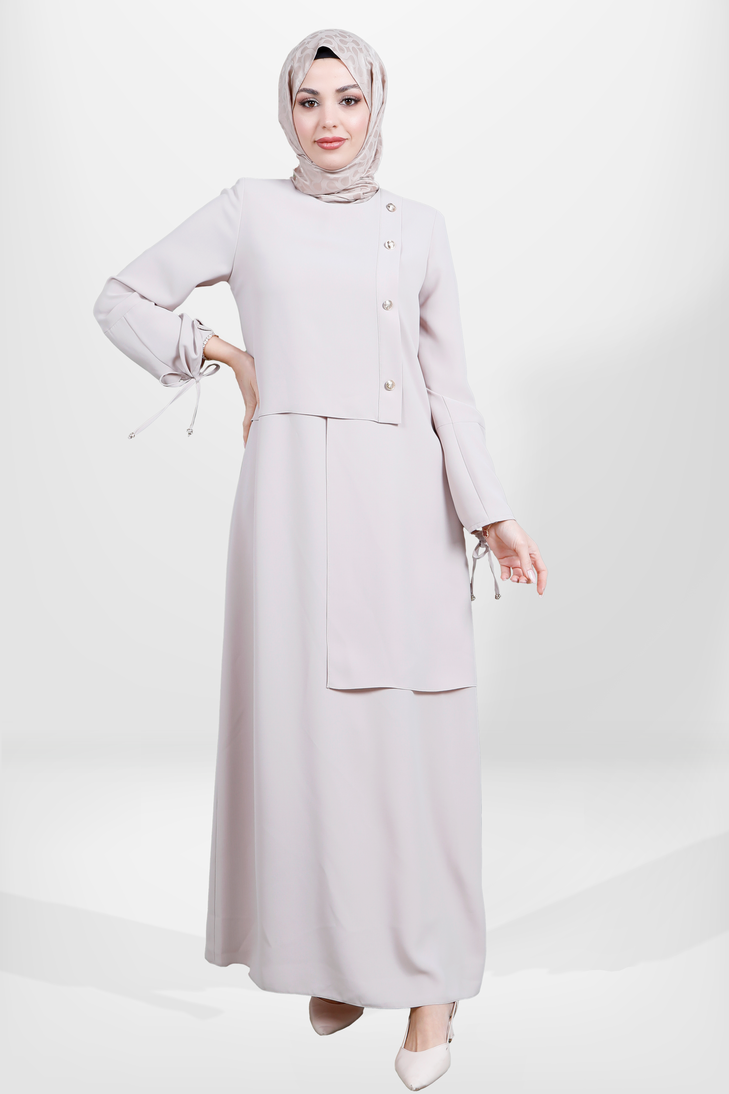 Beyza-5655 ELBİSE BEJ