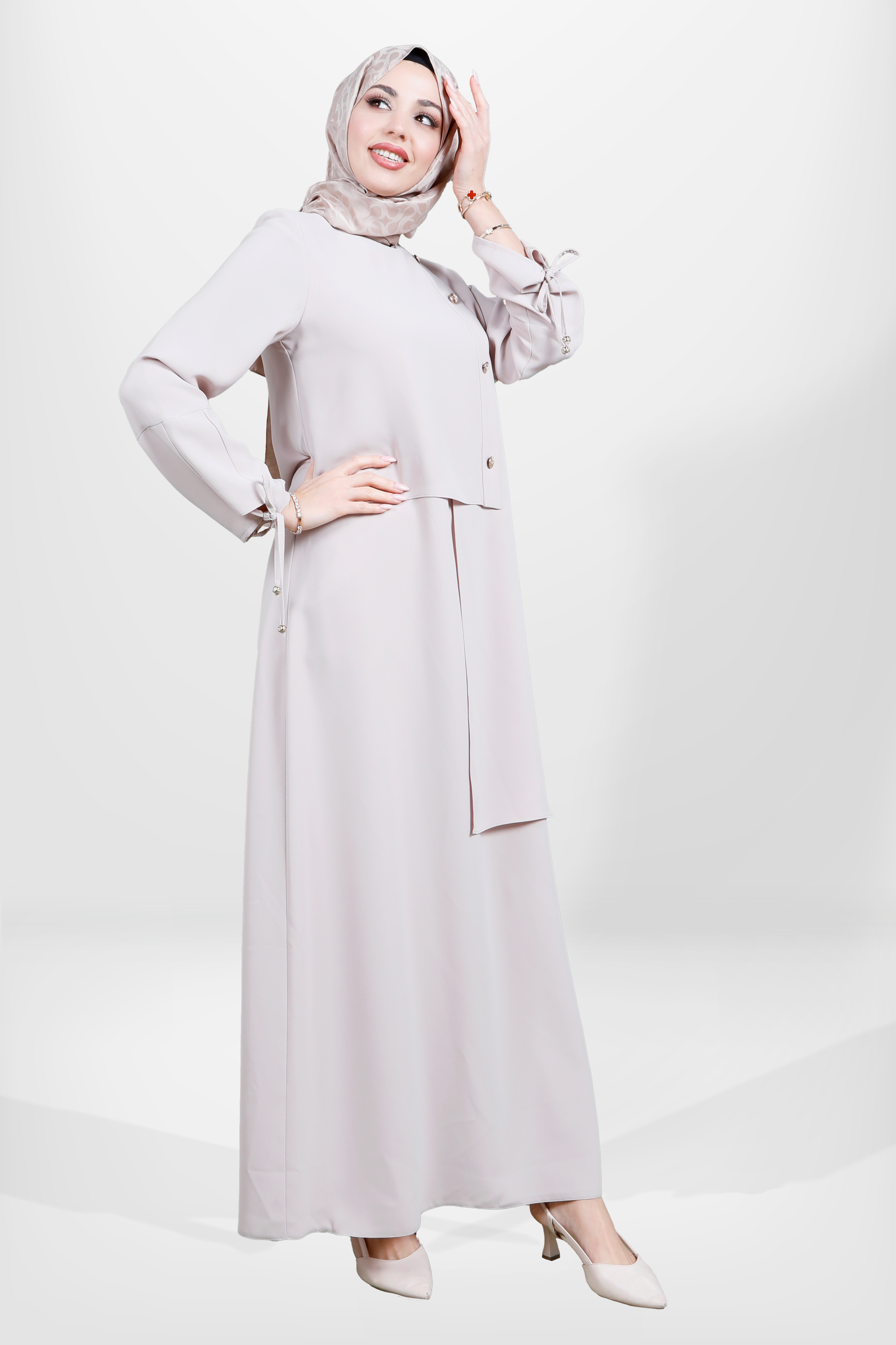 Beyza-5655 ELBİSE BEJ