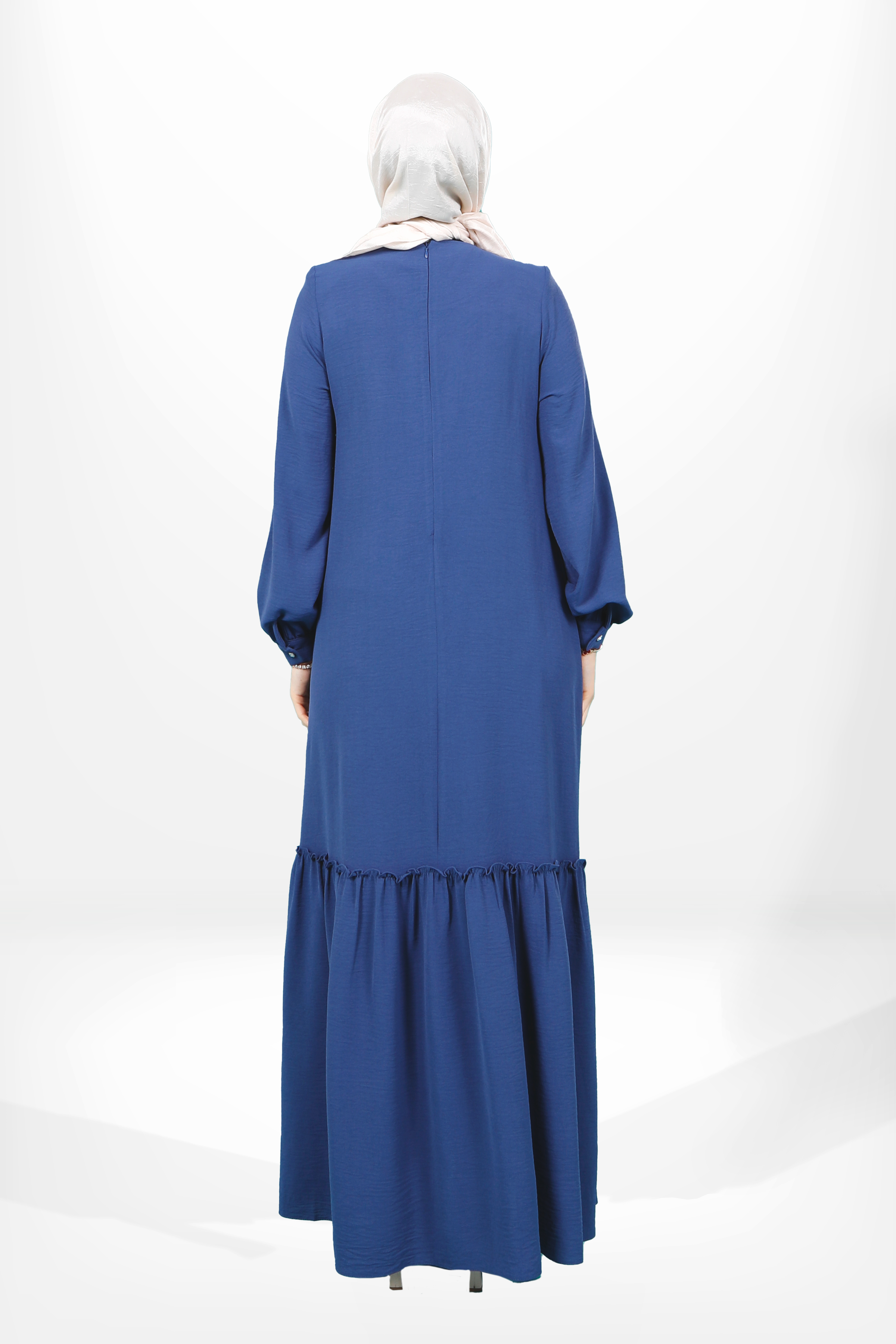 Beyza-5656 ELBİSE ÇİÇEK İNDİGO