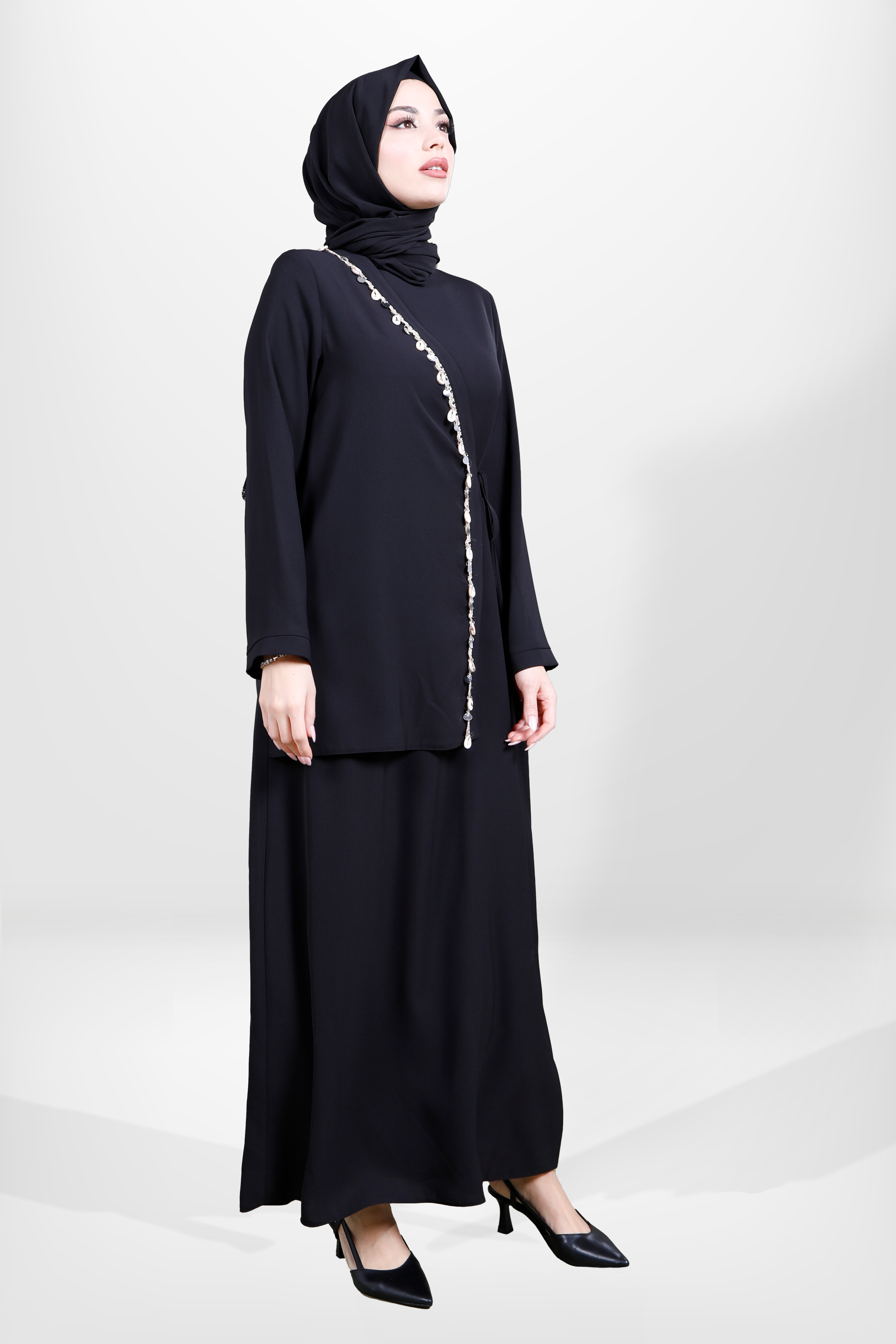 Beyza-5657 ELBİSE MİDYE SİYAH