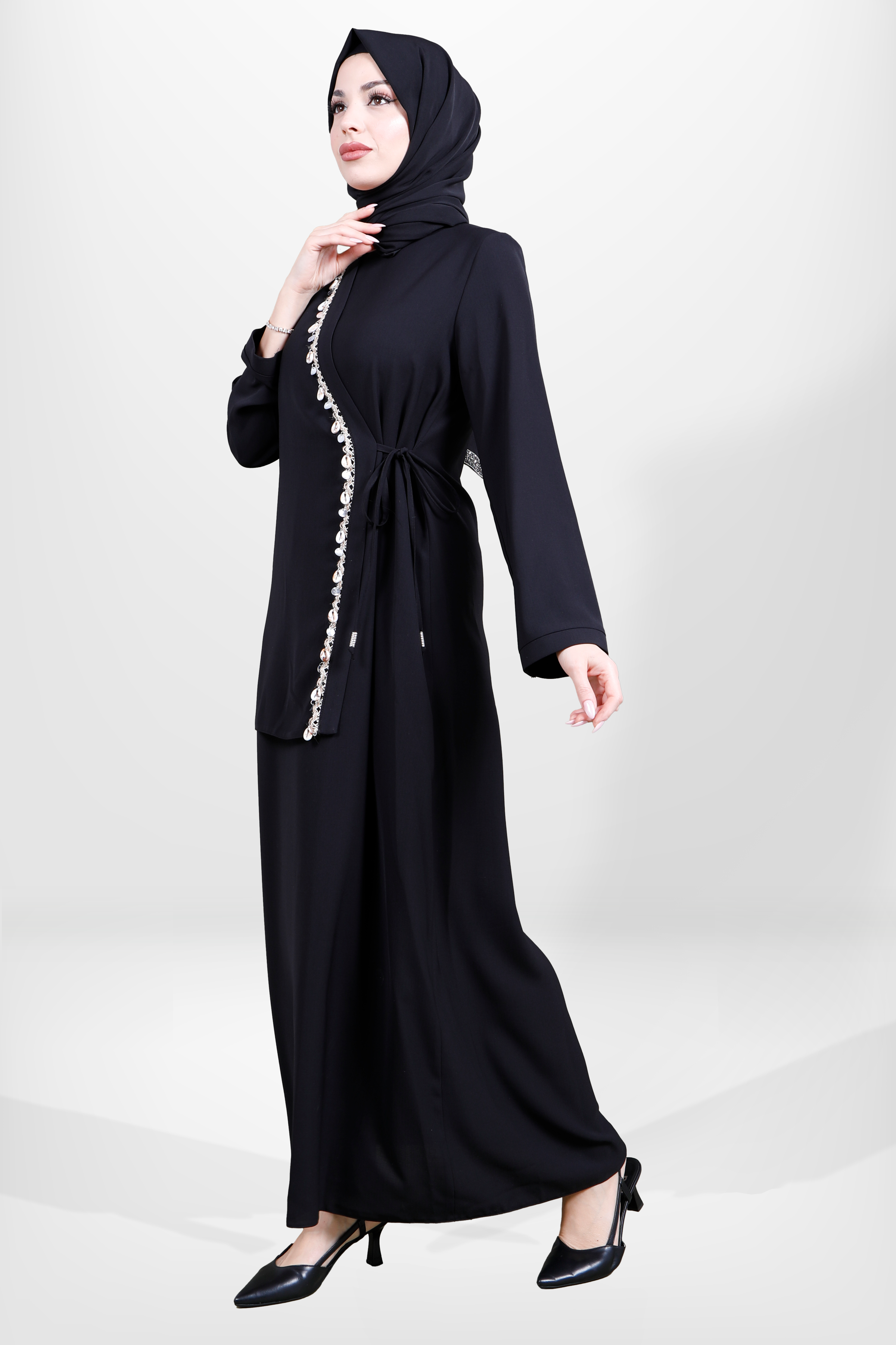 Beyza-5657 ELBİSE MİDYE SİYAH