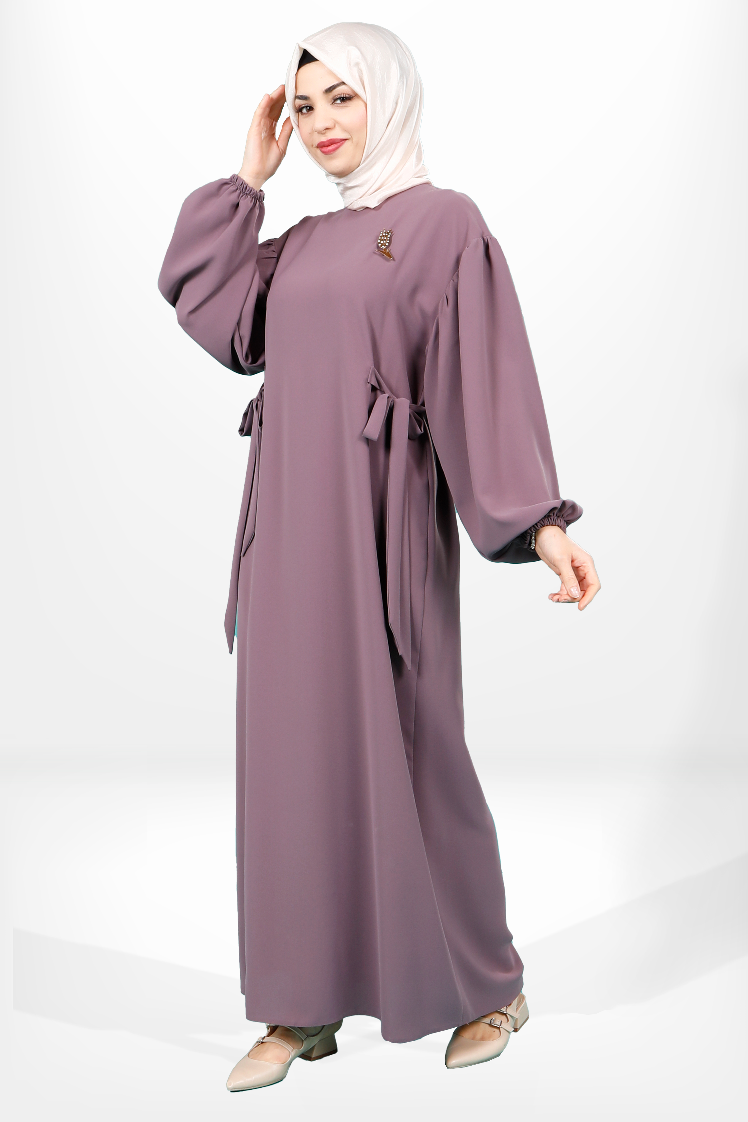 Beyza-5659 ELBİSE LALELİ GÜL KURUSU